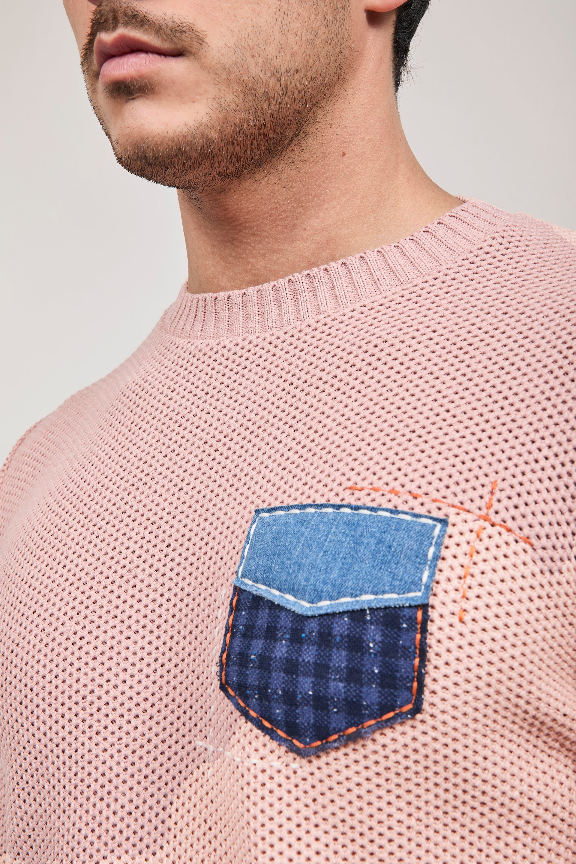 Maglioncino V2 Occhio di pernice Cipria