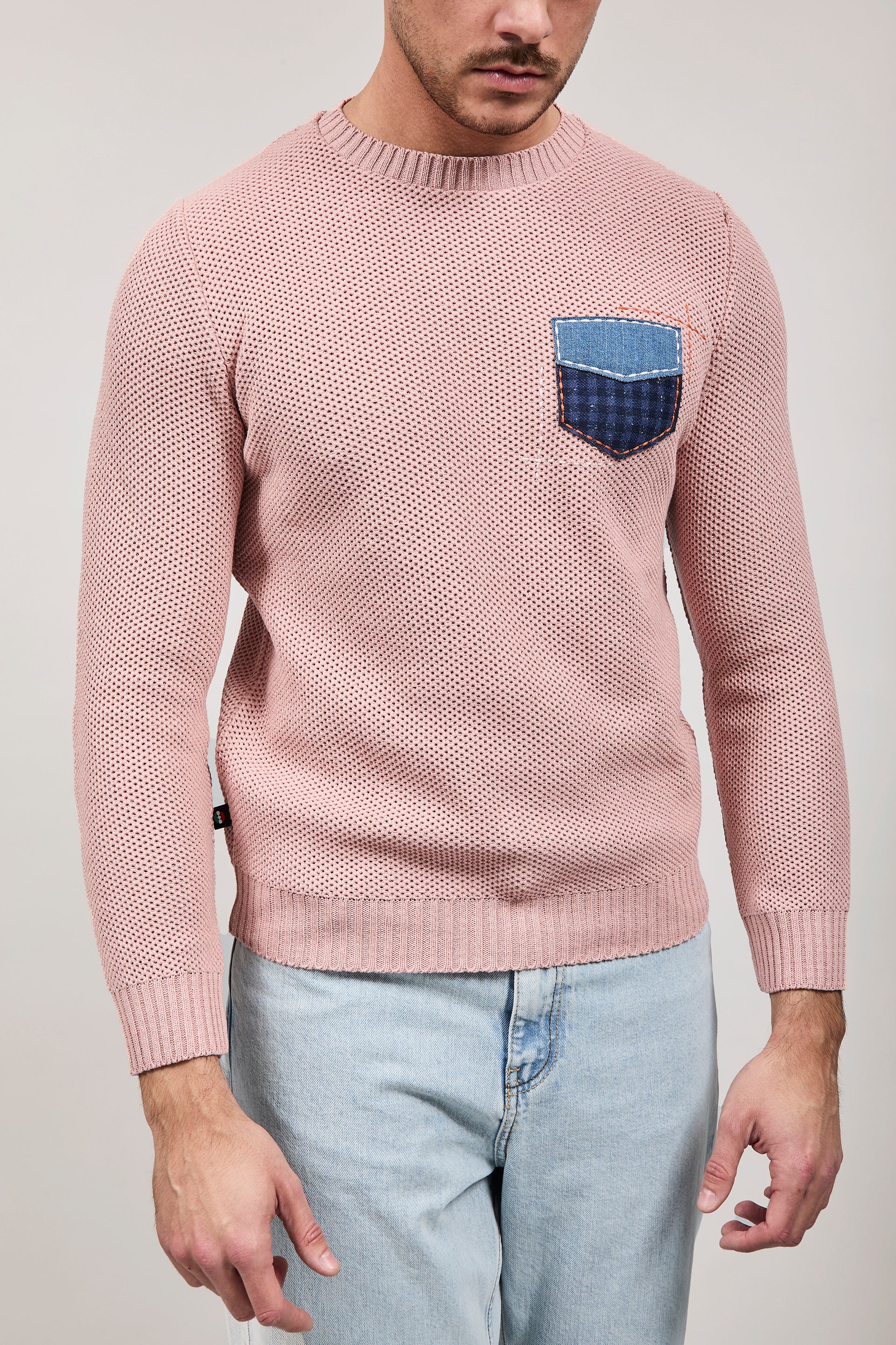 Maglioncino V2 Occhio di pernice Cipria