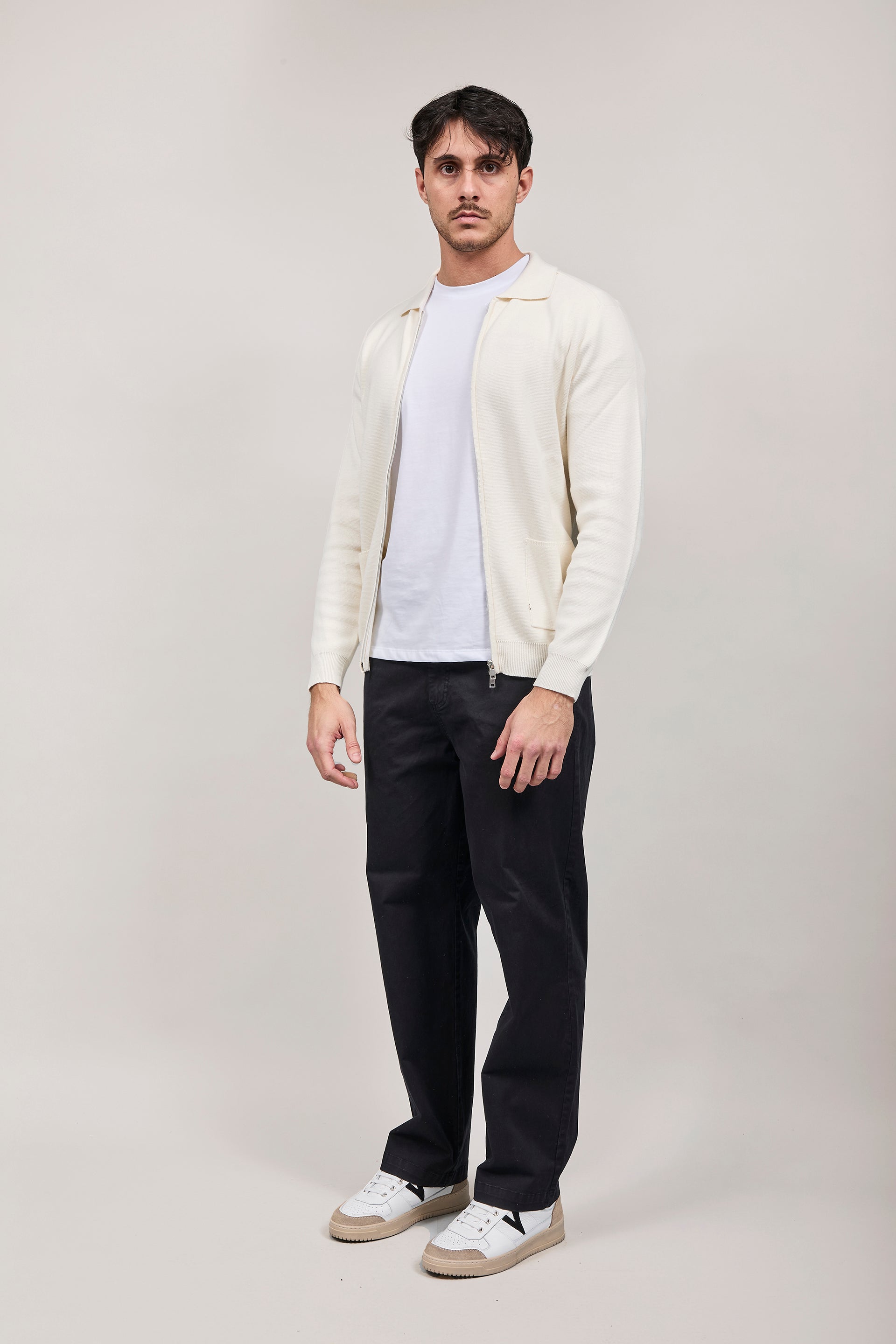 Cardigan Hamaki-ho Zip Bianco 3221