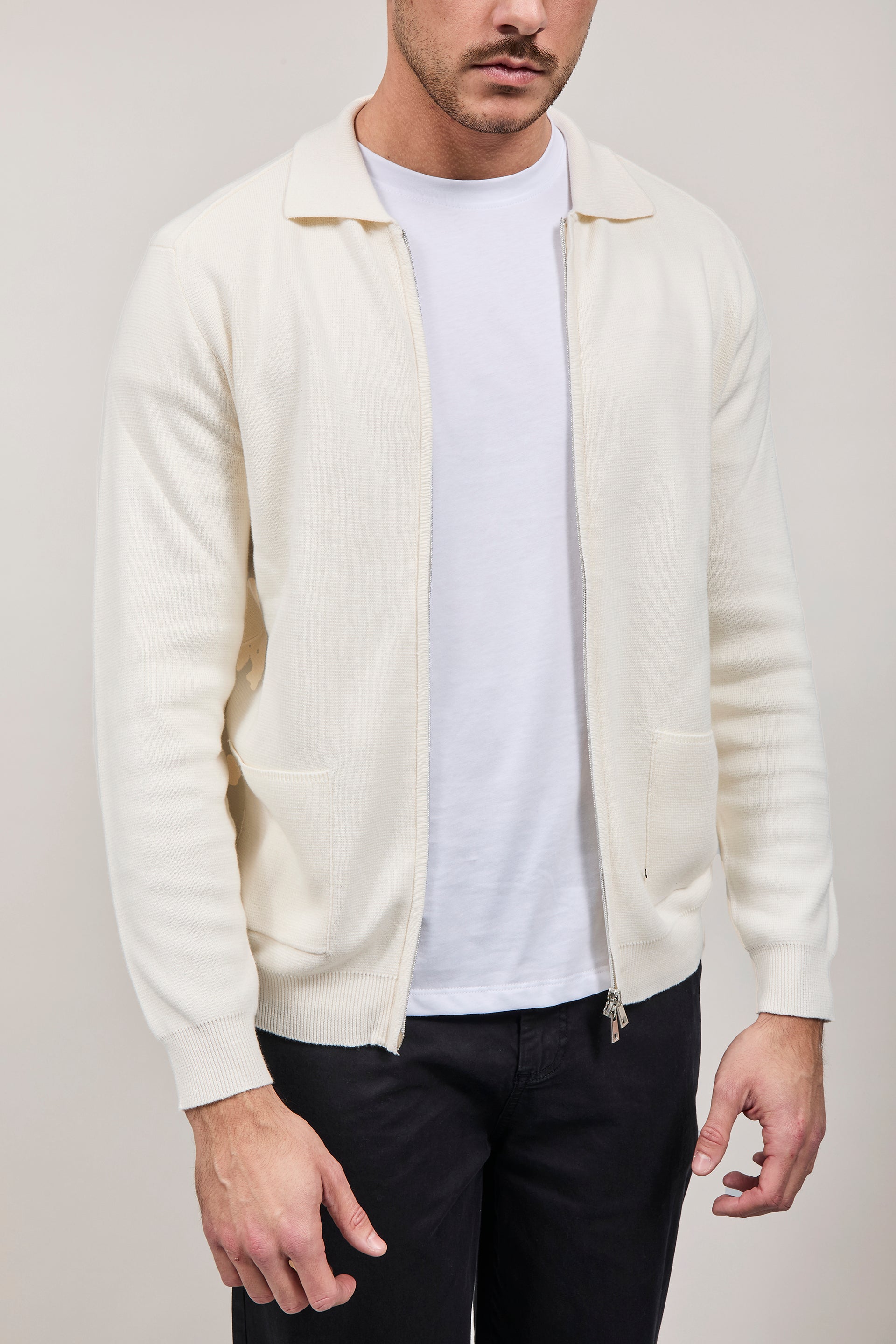 Cardigan Hamaki-ho Zip Bianco 3221