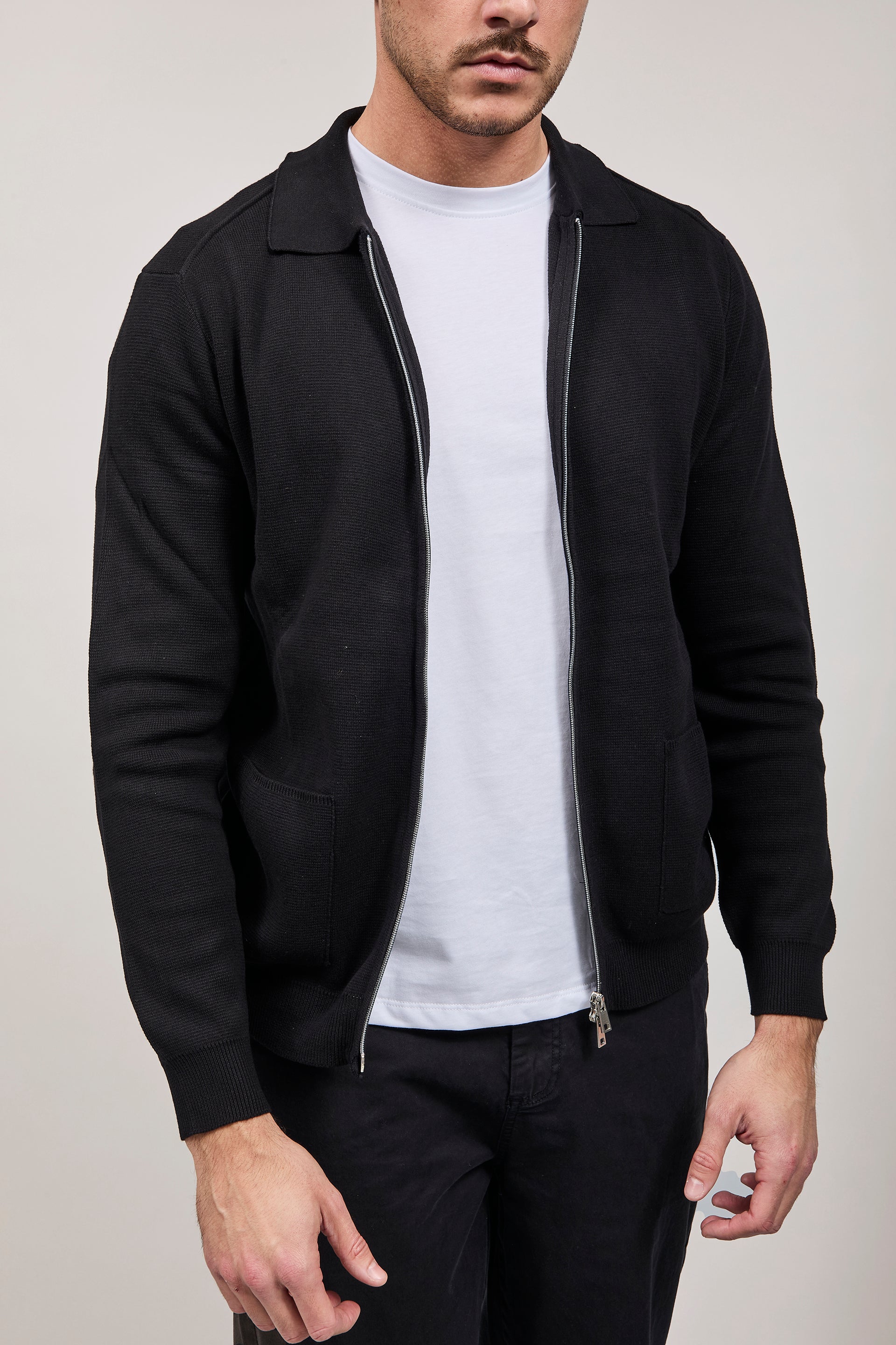 Cardigan Hamaki-ho Zip Nero 3221