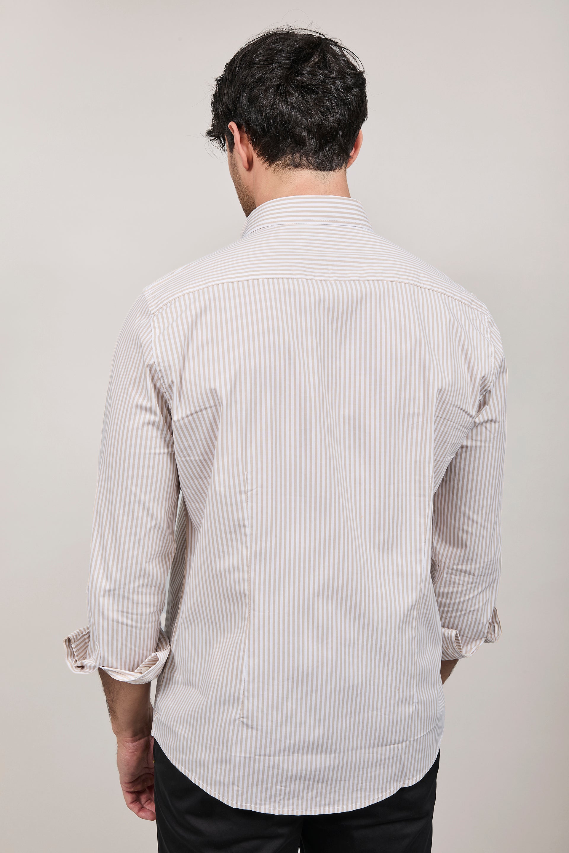 Camicia Hamaki-ho Rigata Beige 1307