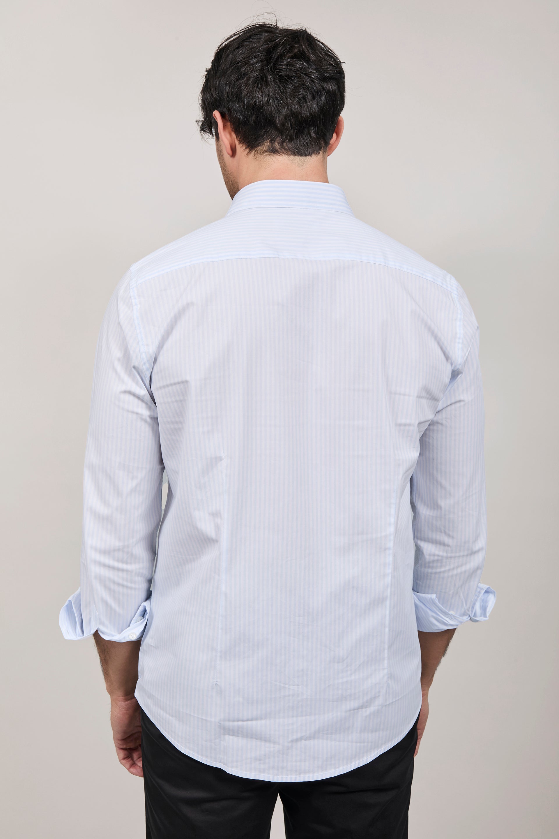 Camicia Hamaki-ho Rigata Celeste 1307