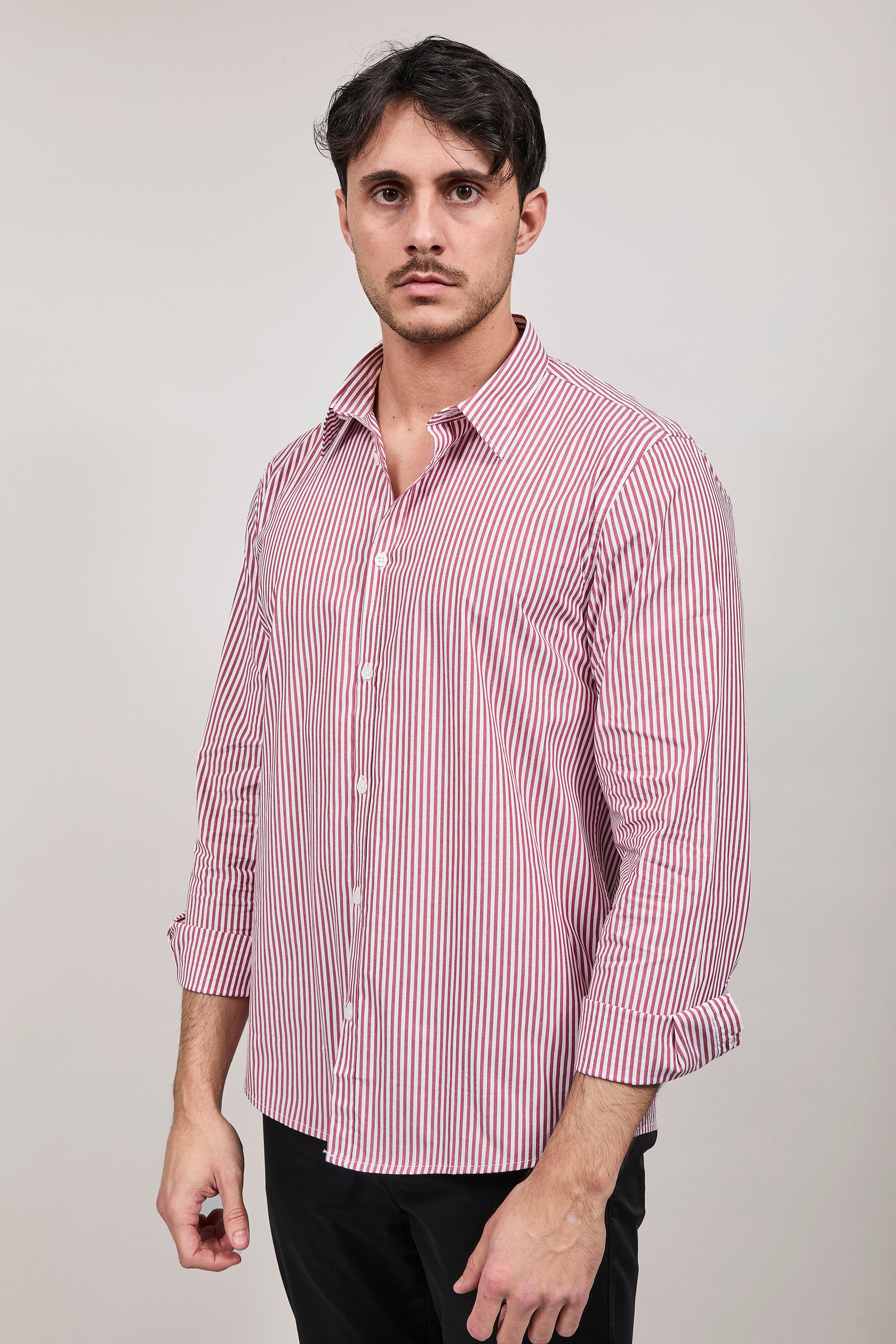 Camicia Hamaki-ho Rigata Rossa 1307