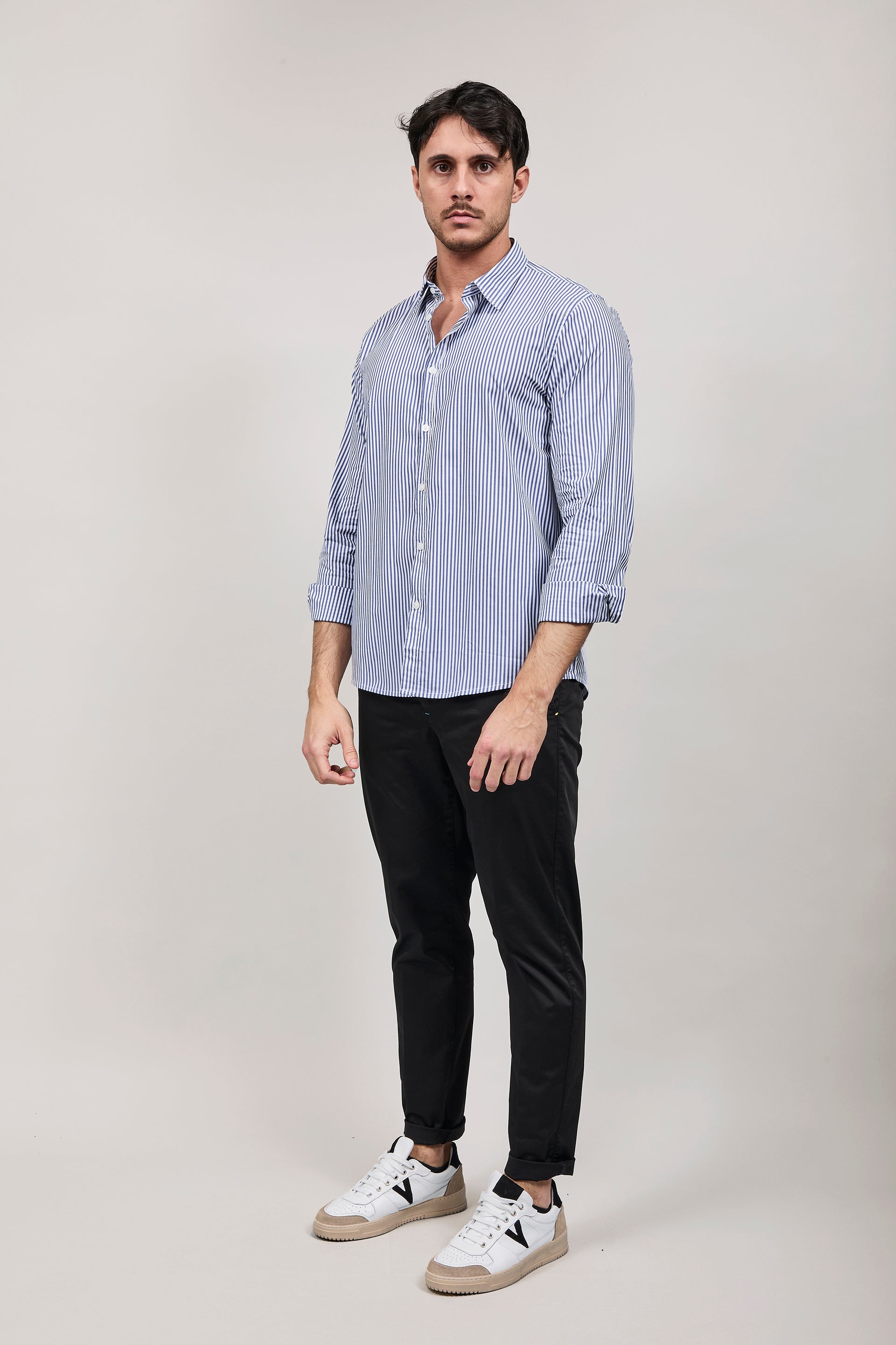 Camicia Hamaki-ho Rigata Blu 1307
