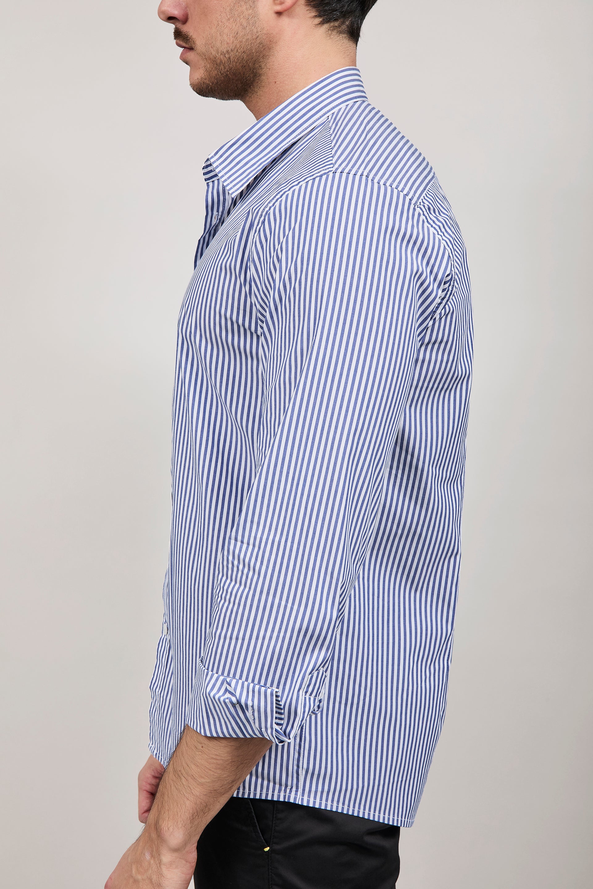 Camicia Hamaki-ho Rigata Blu 1307