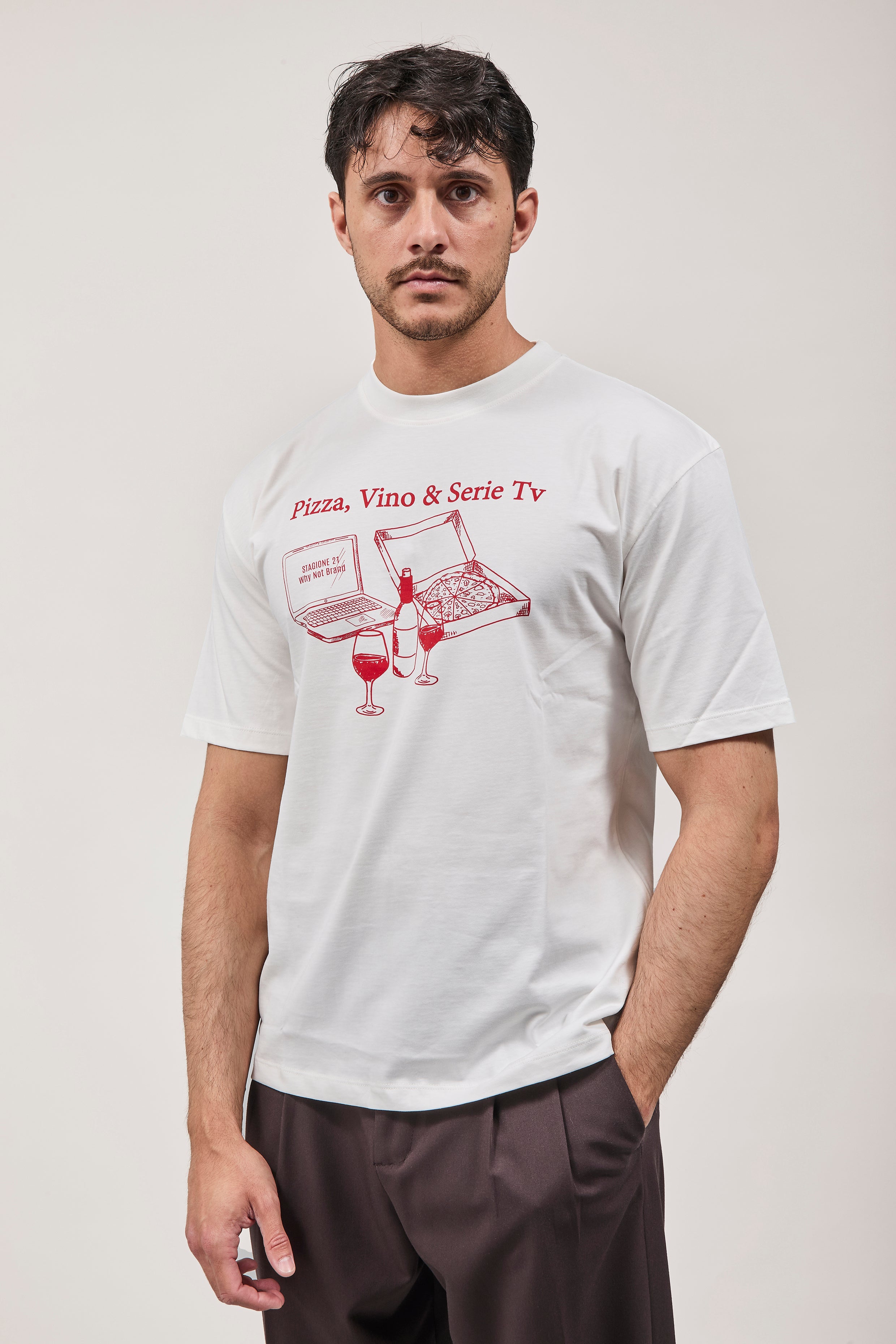 T-shirt Why Not Brand Pizza-Vino-Serie Tv