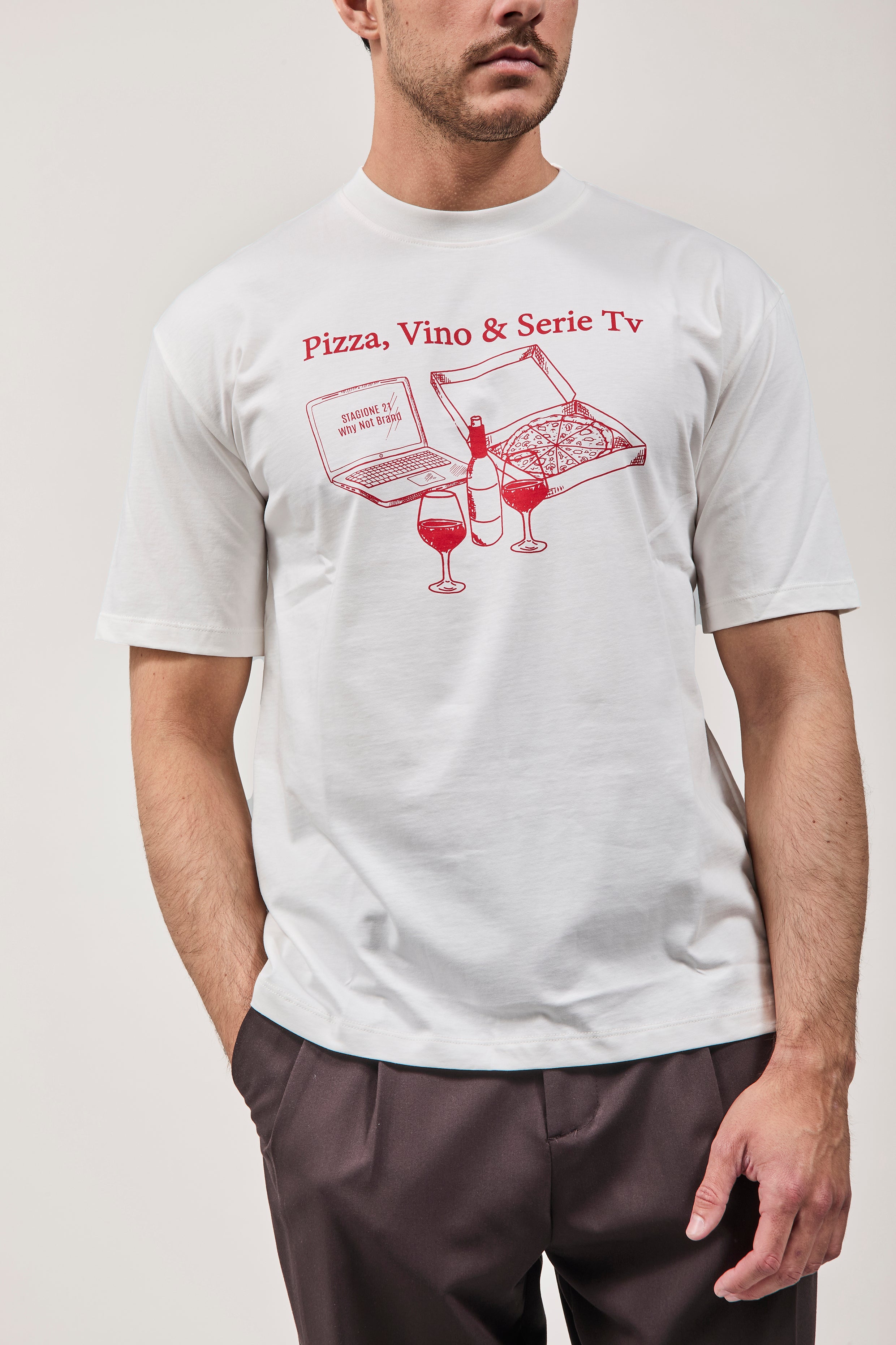 T-shirt Why Not Brand Pizza-Vino-Serie Tv