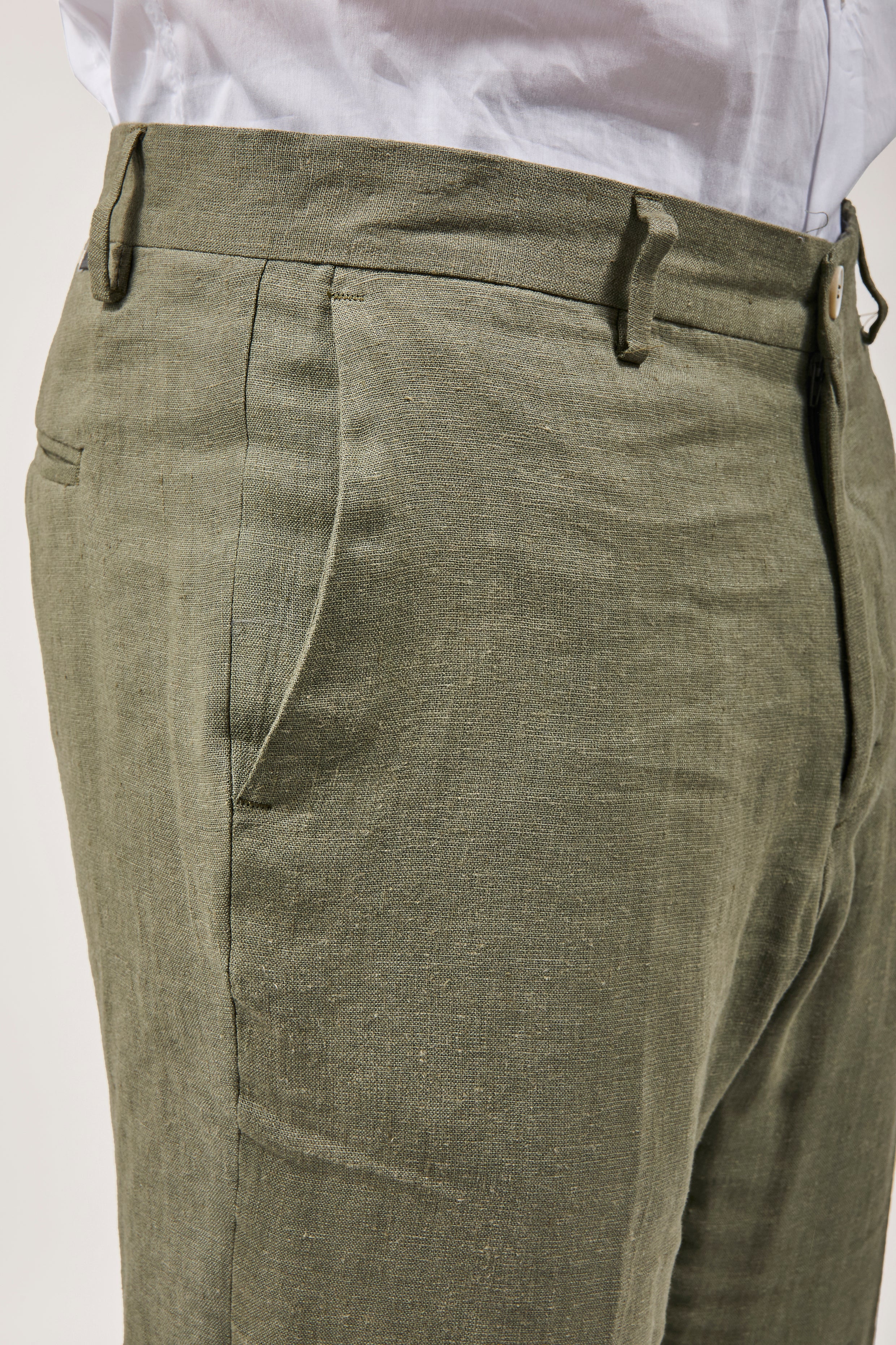 Pantalone Over-d Lino Militare G53