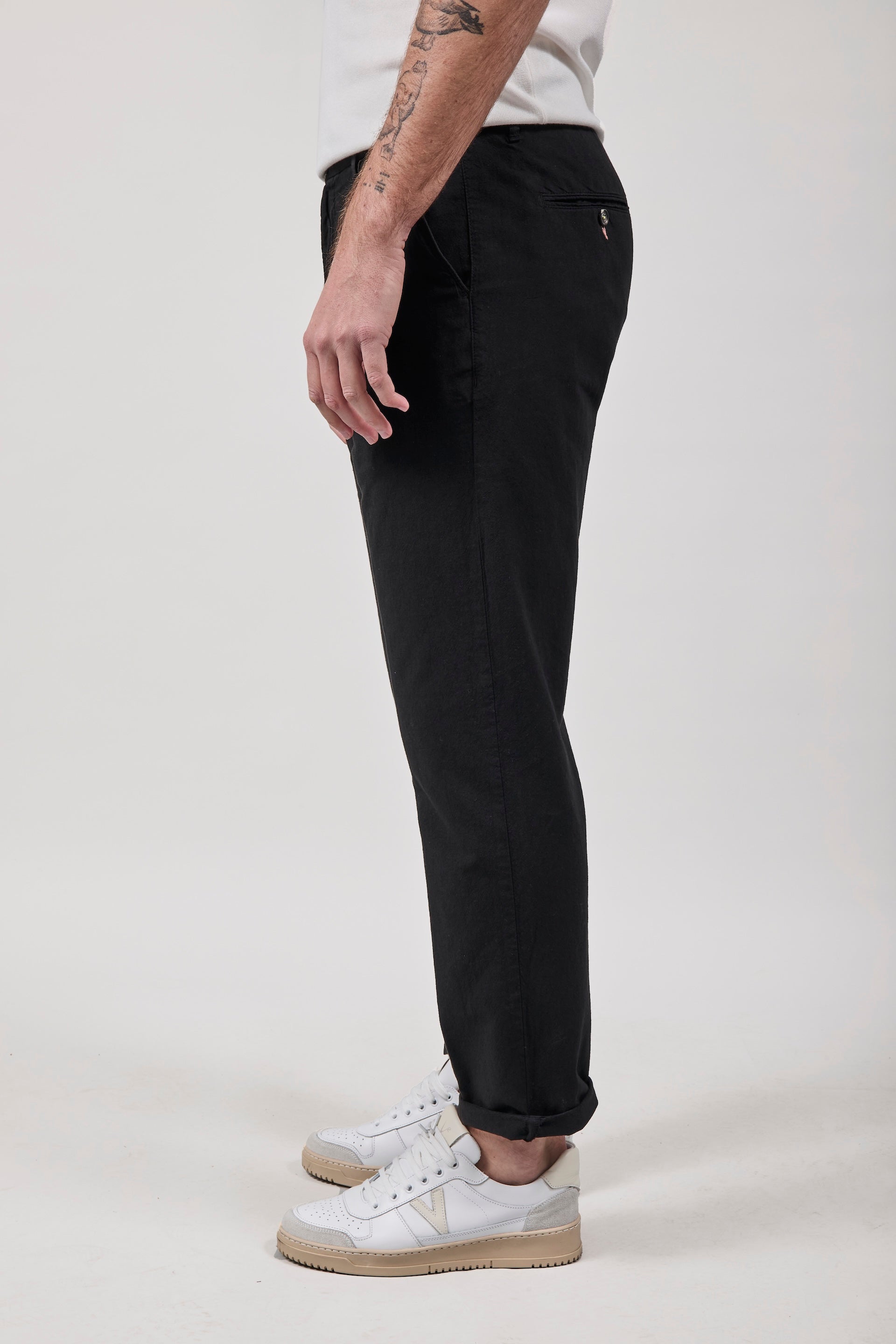 Pantalone Berna Lino Nero 379