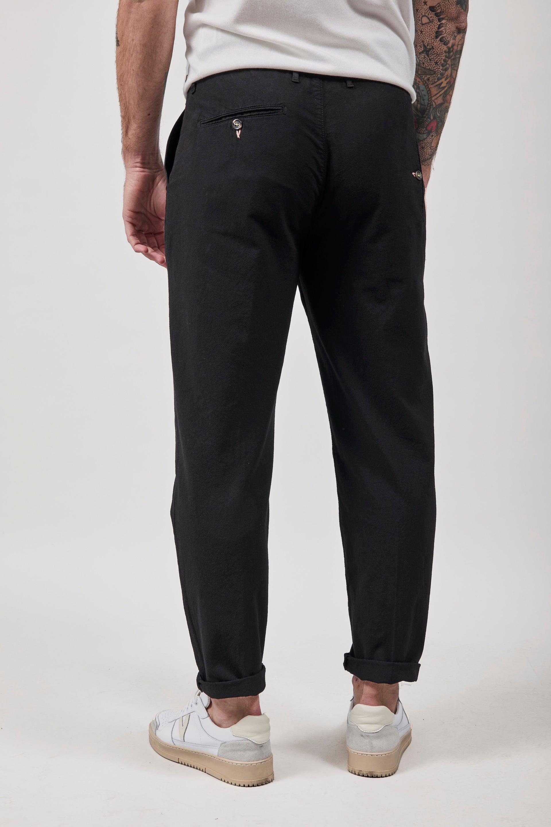 Pantalone Berna Lino Nero 379