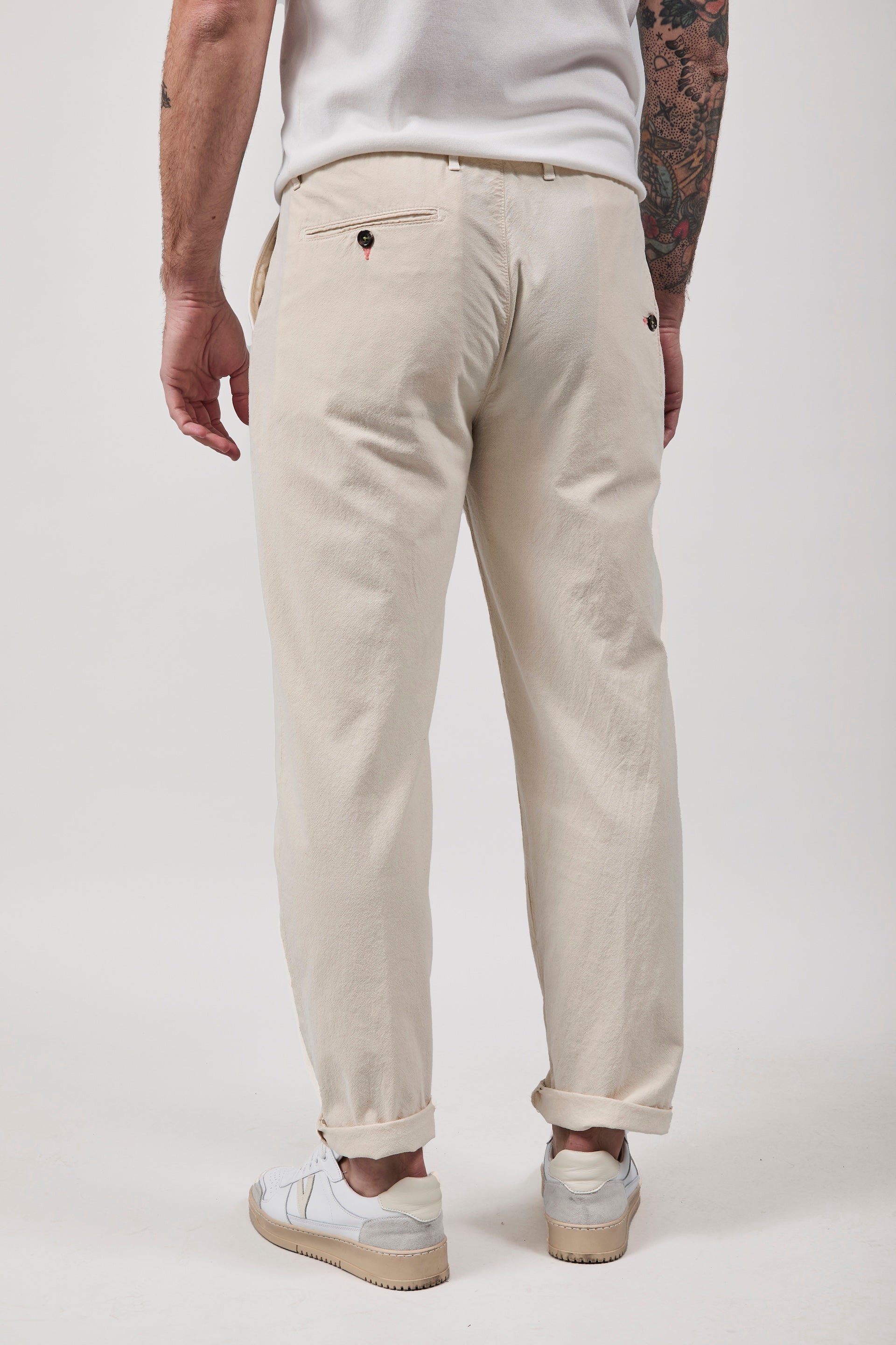 Pantalone Berna Lino Panna 379