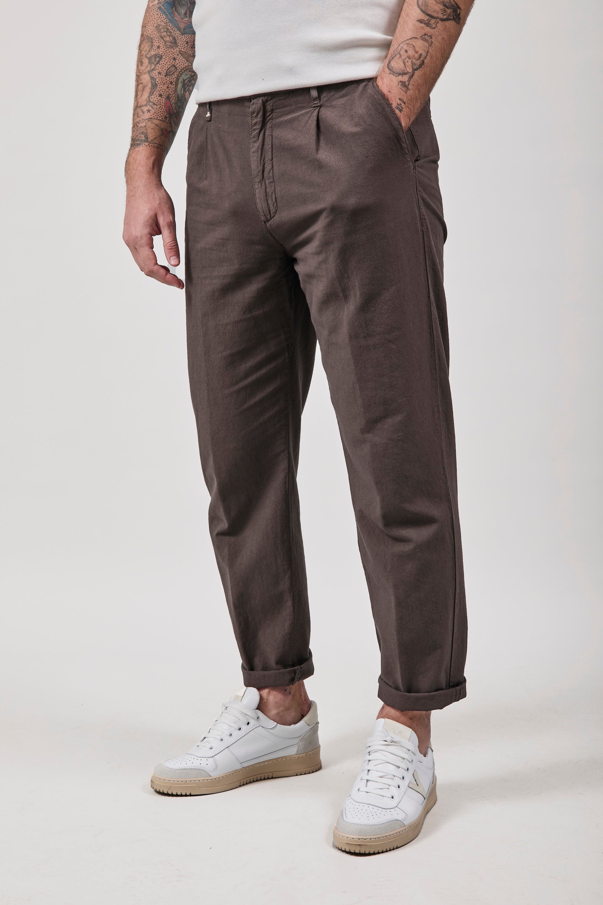 Pantalone Berna Lino Caffè 379