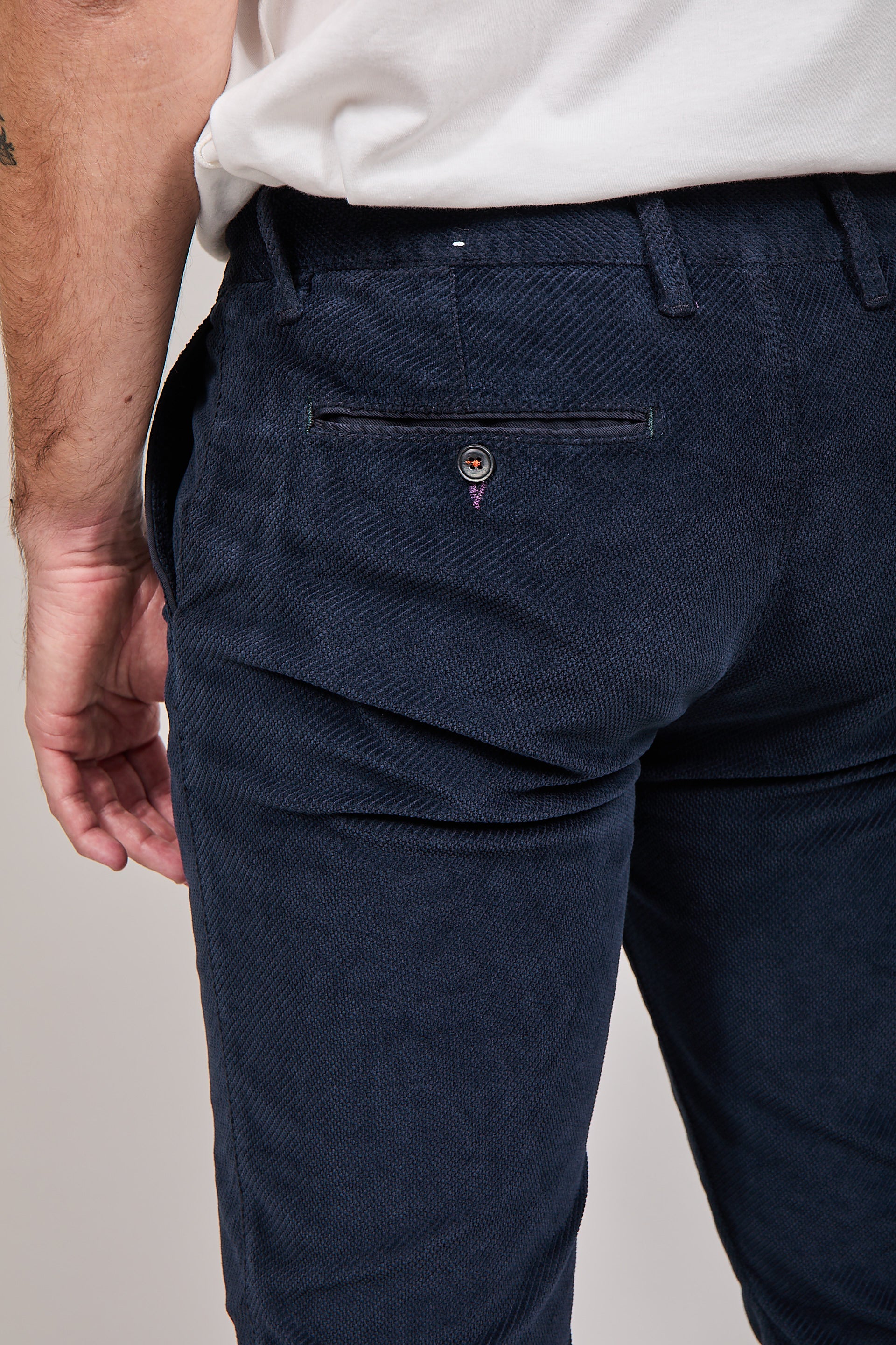 Pantalone velluto Berna chinos 118 Blu