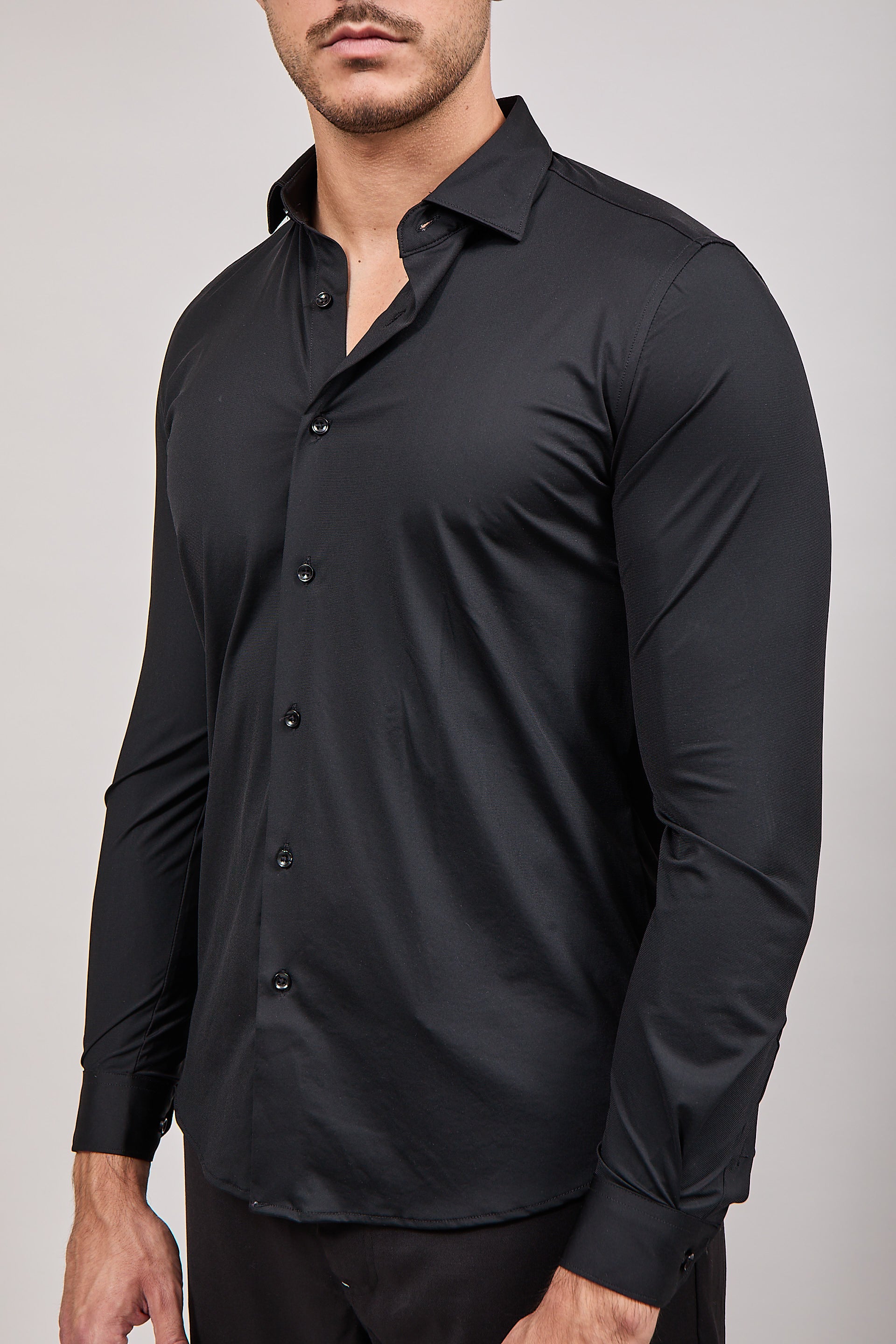 Camicia Over-D No-stiro Nera C10