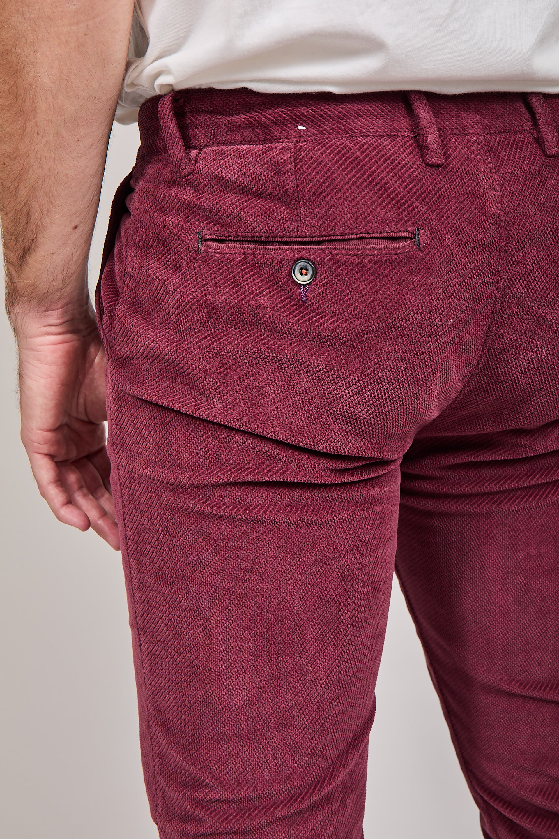 Pantalone velluto Berna chinos 118 Bordeaux
