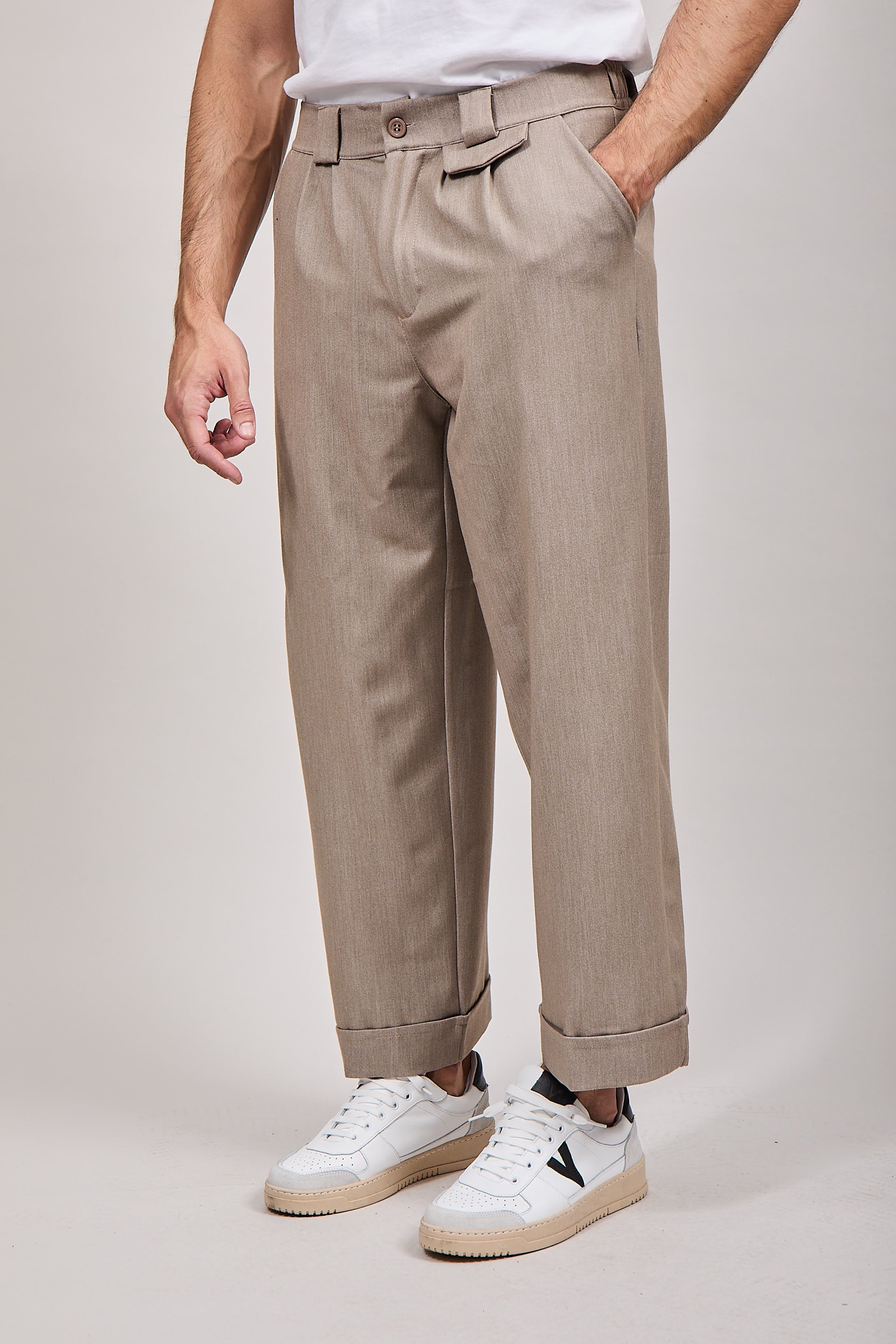 Pantalone NJB Risvolto Beige