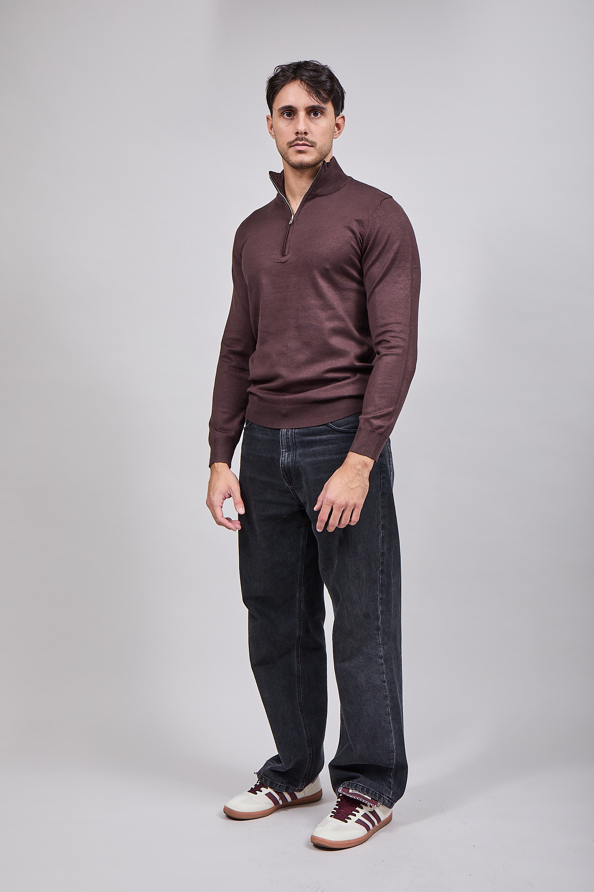 Lupetto Zip Gianni Lupo 35136 Coffee