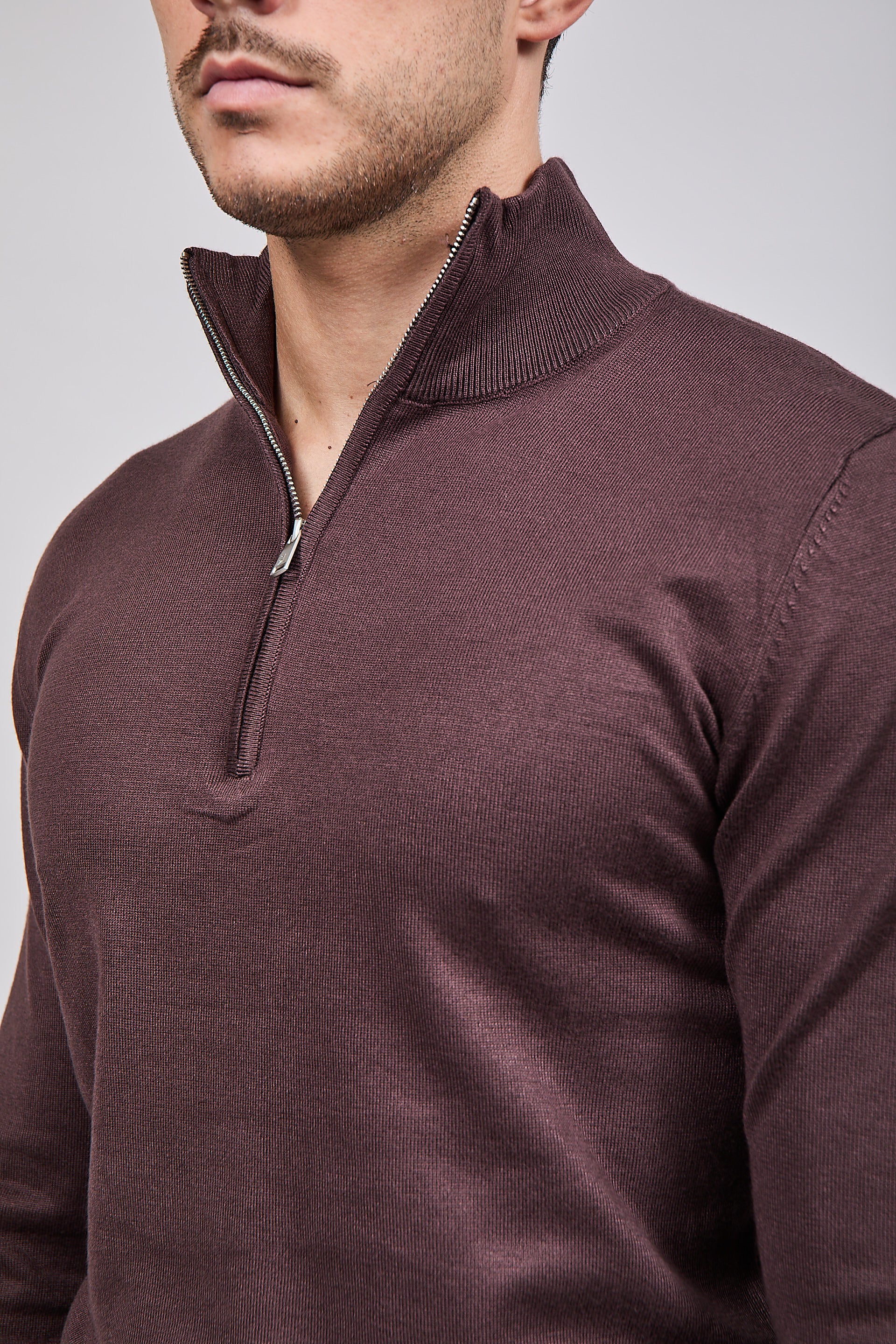 Lupetto Zip Gianni Lupo 35136 Coffee