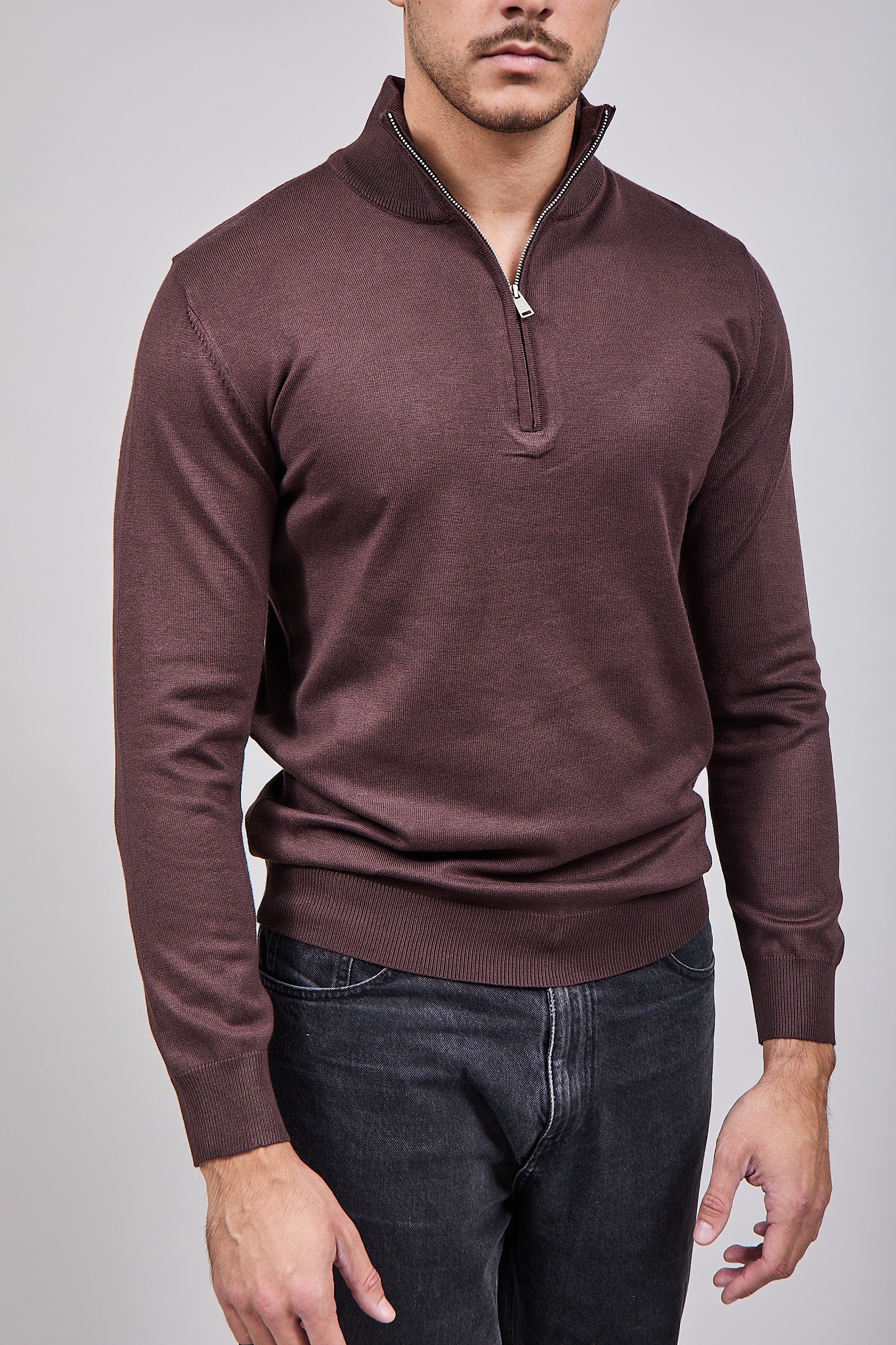 Lupetto Zip Gianni Lupo 35136 Coffee