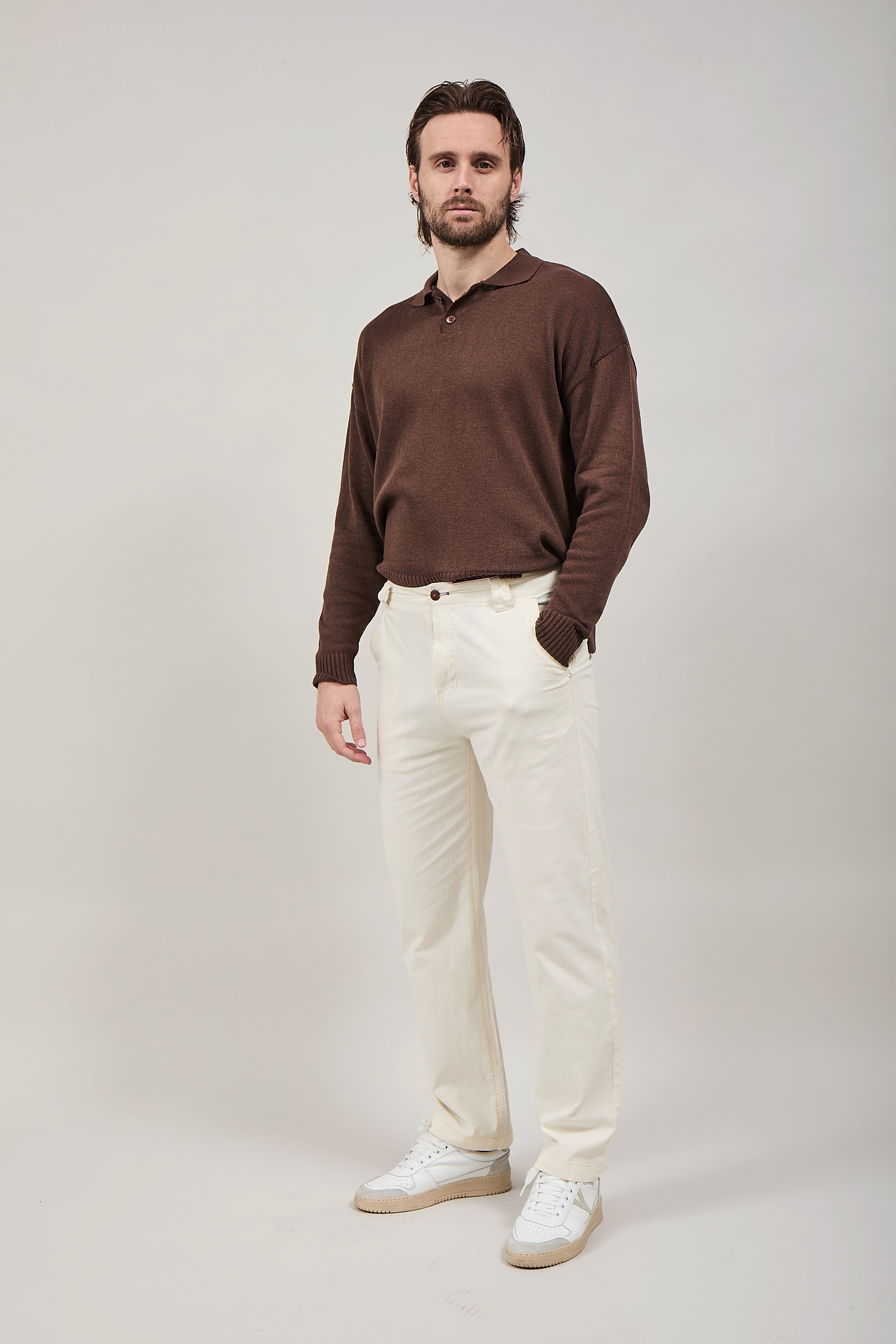 Pantalone Berna Lino Panna 1283