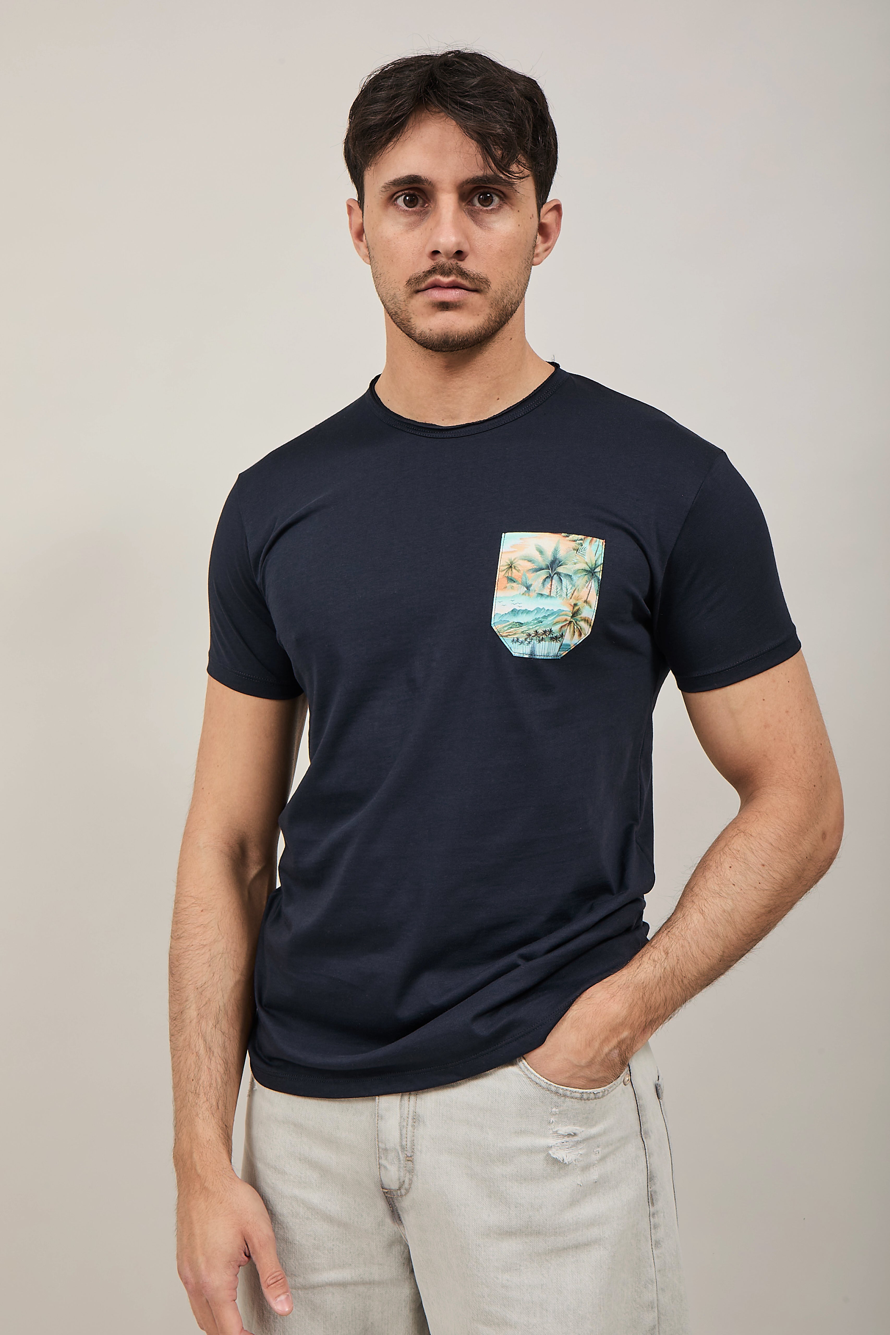 T-shirt V2 Taschino Blu BL9