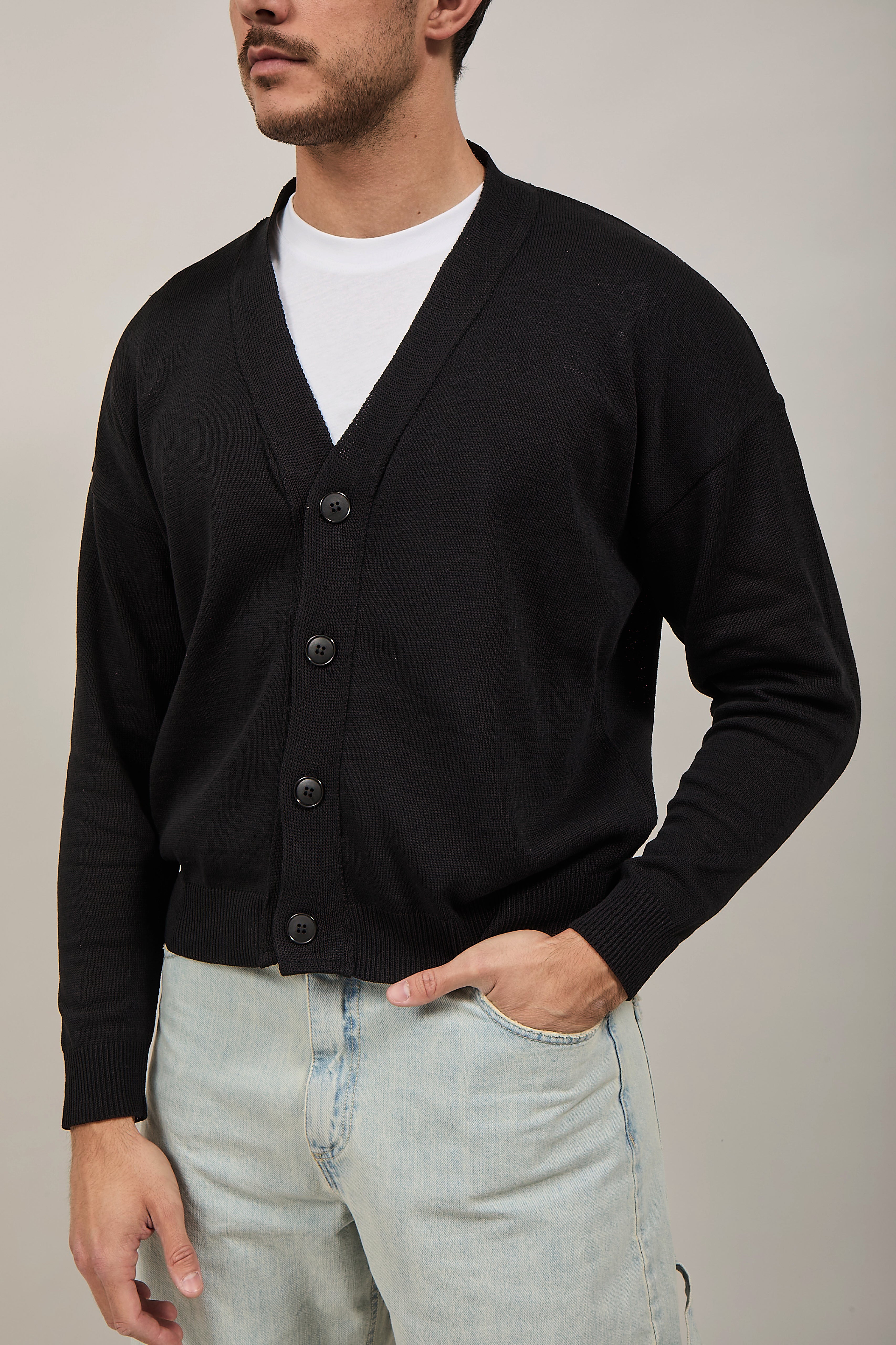 Cardigan crop NJB Nero 01