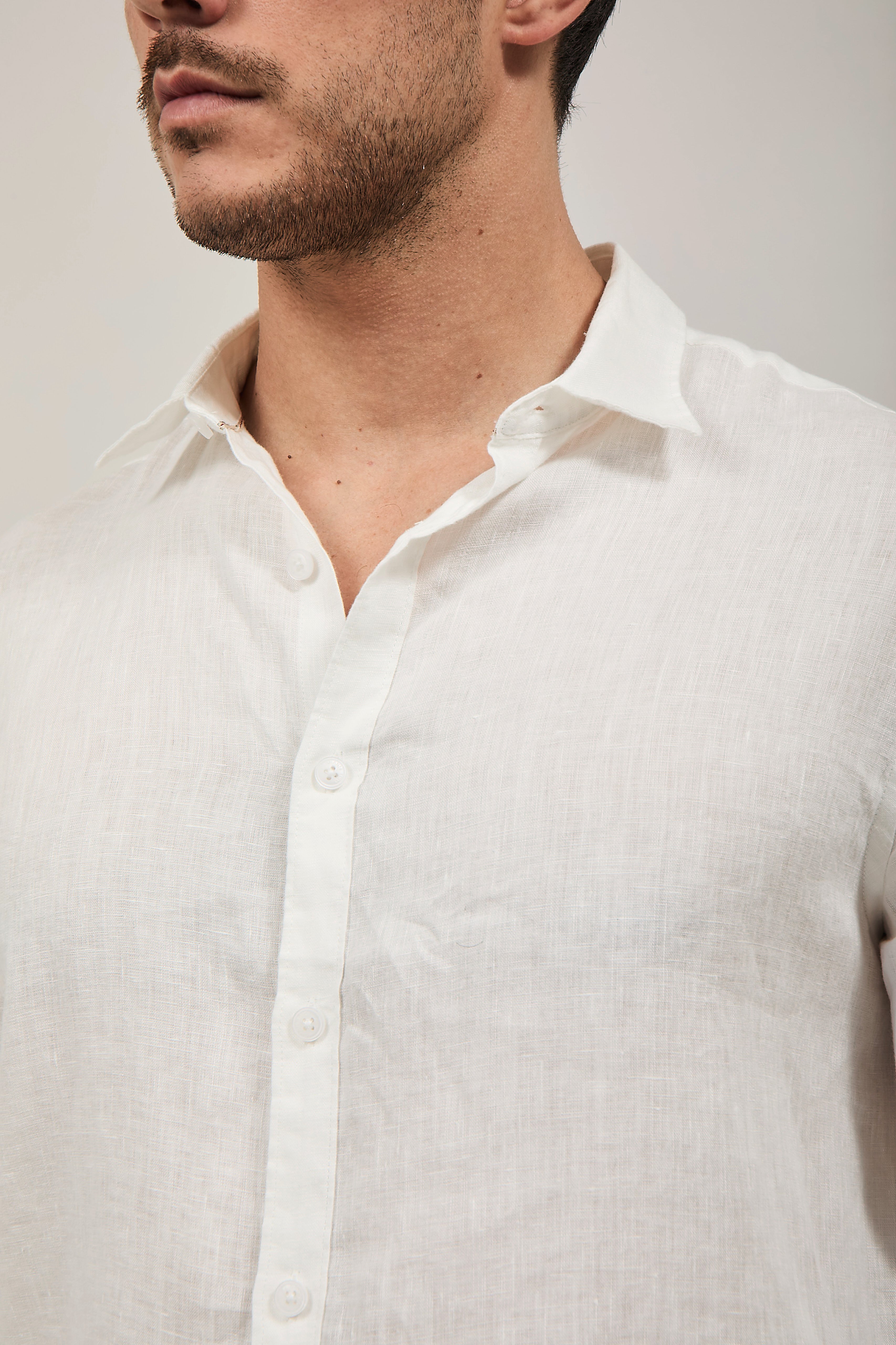 Camicia Gianni Lupo Lino 7619 Bianca