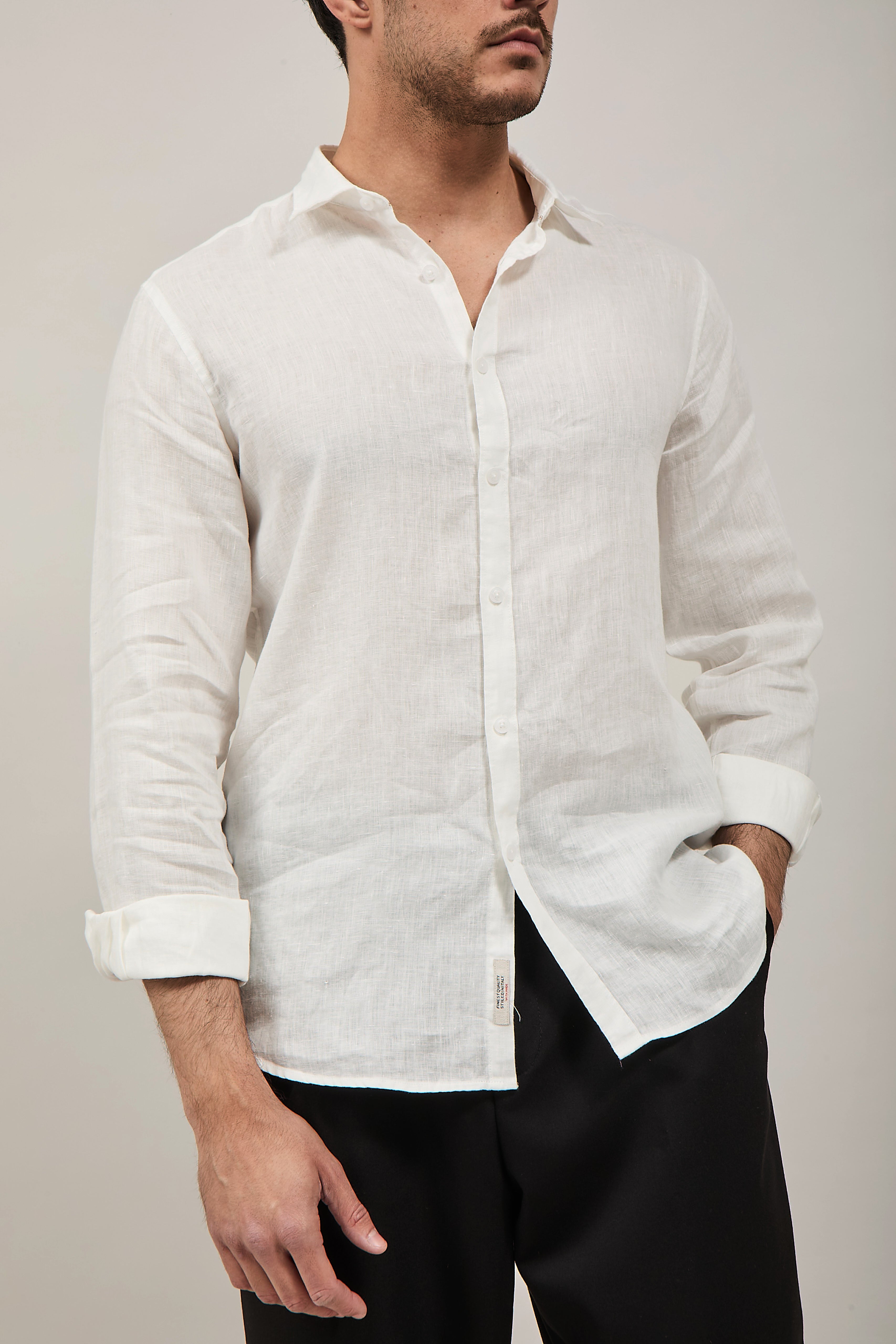 Camicia Gianni Lupo Lino 7619 Bianca
