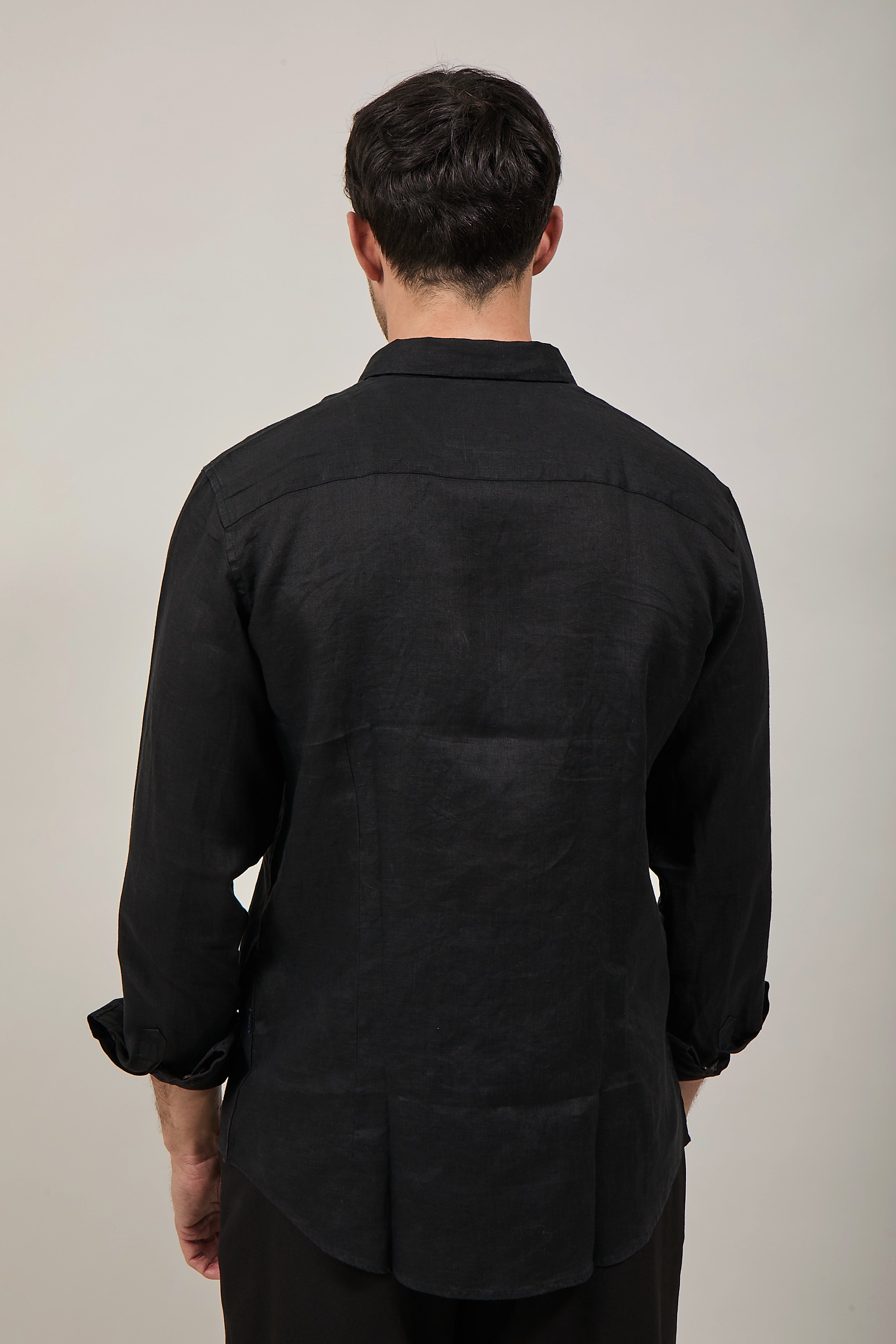 Camicia Gianni Lupo Lino 7619 Nera
