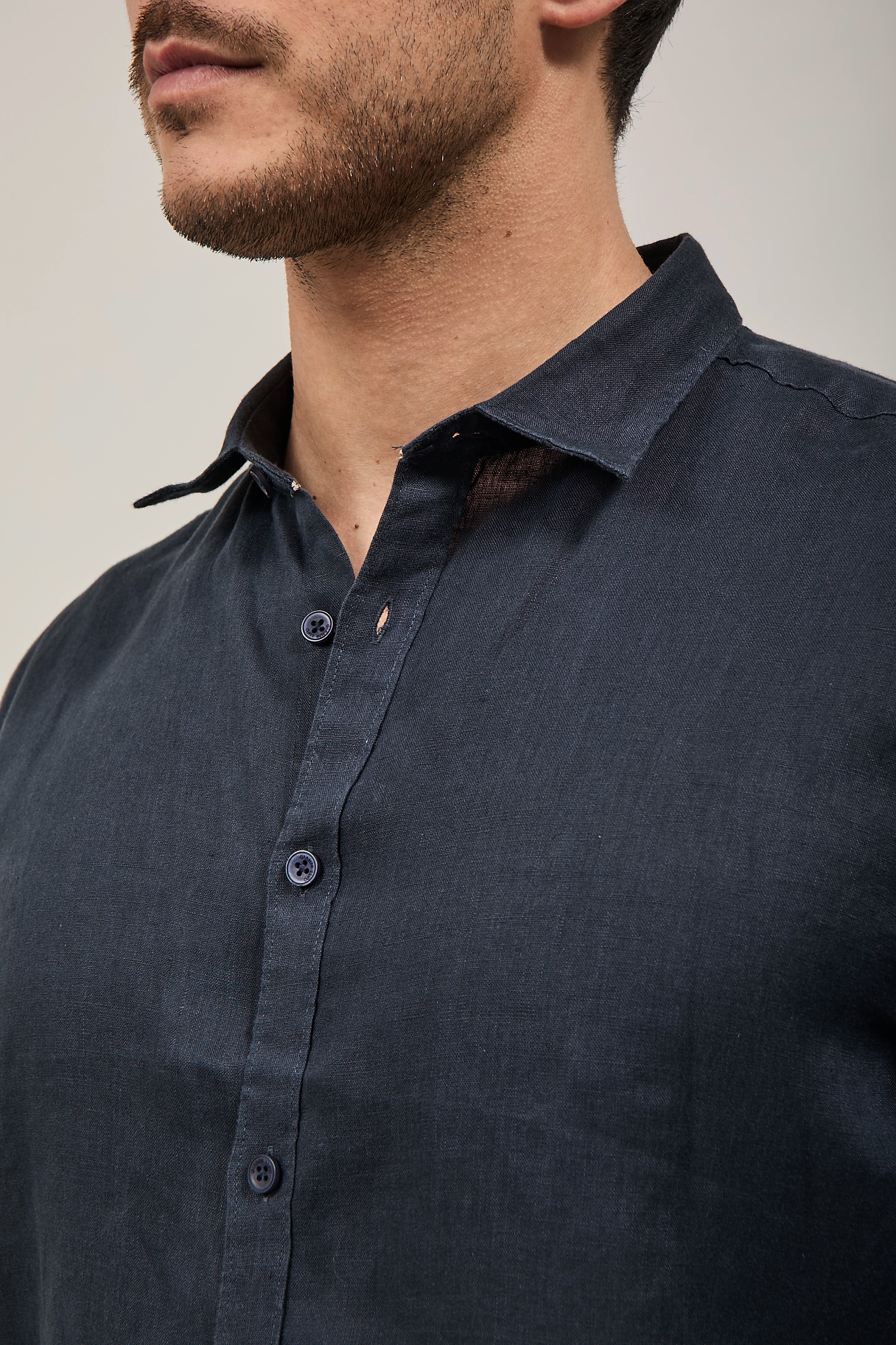 Camicia Gianni Lupo Lino 7619 Navy