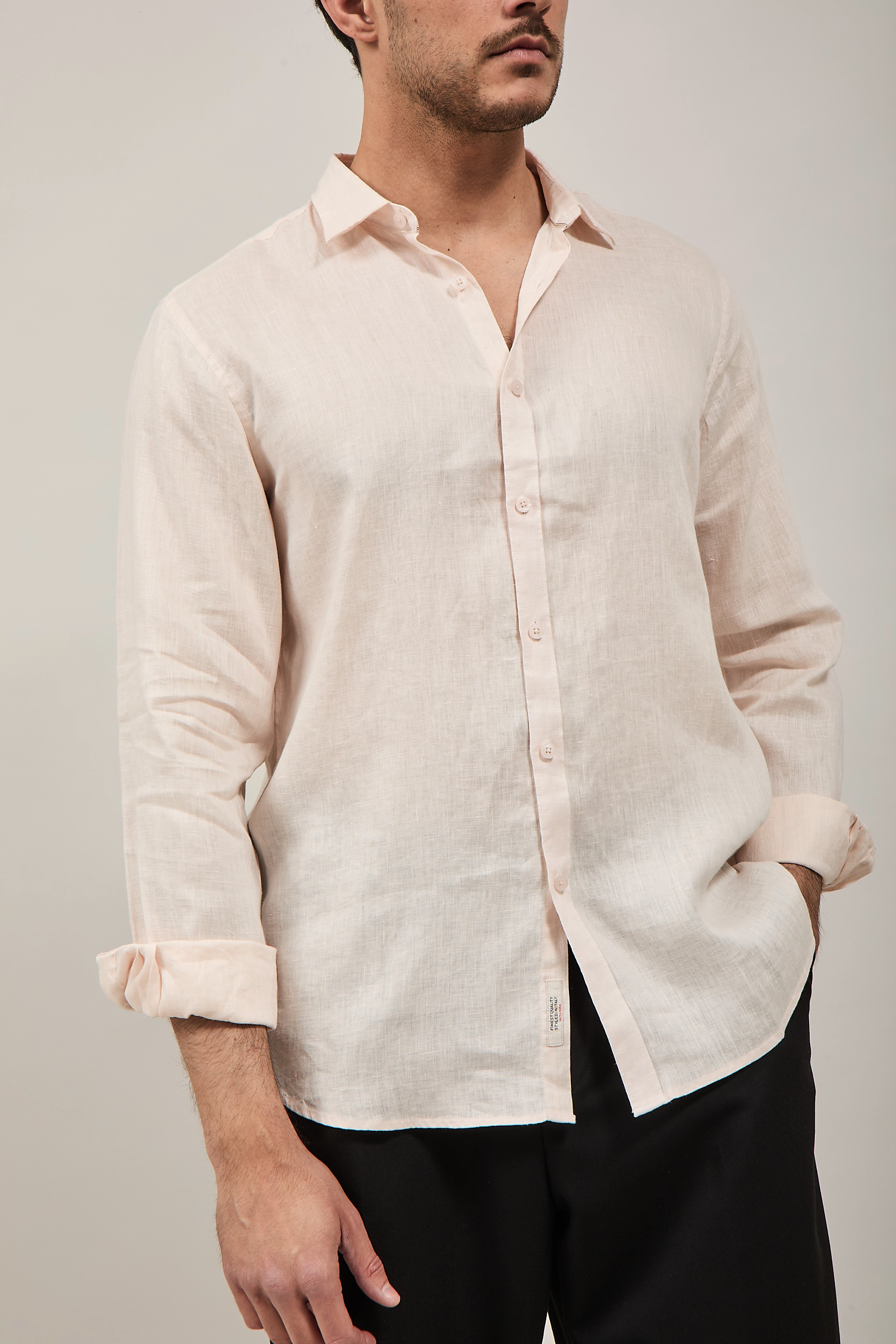 Camicia Gianni Lupo Lino 7619 Rosa