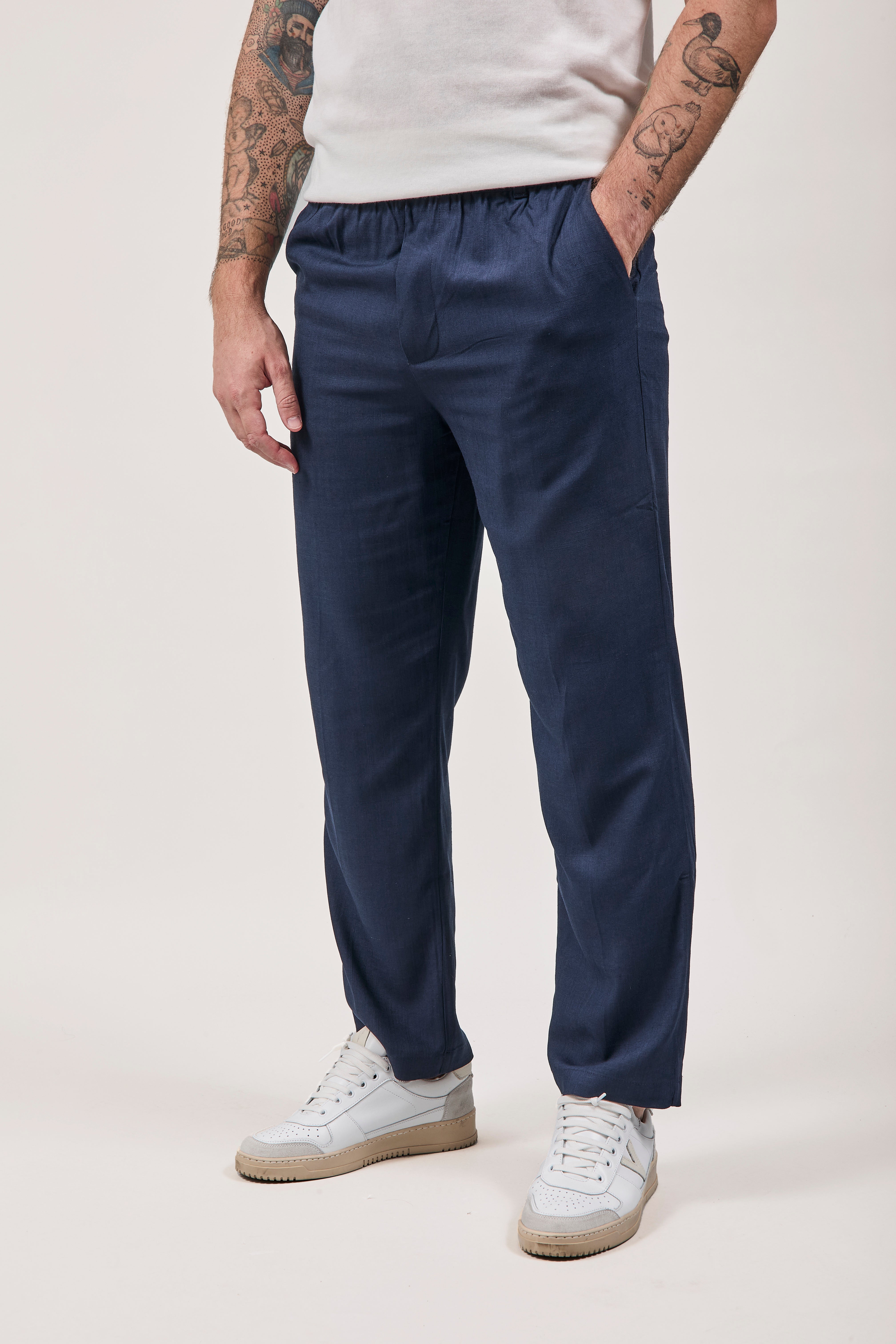 Pantalaccio Why Not Brand Lino Blu PL93