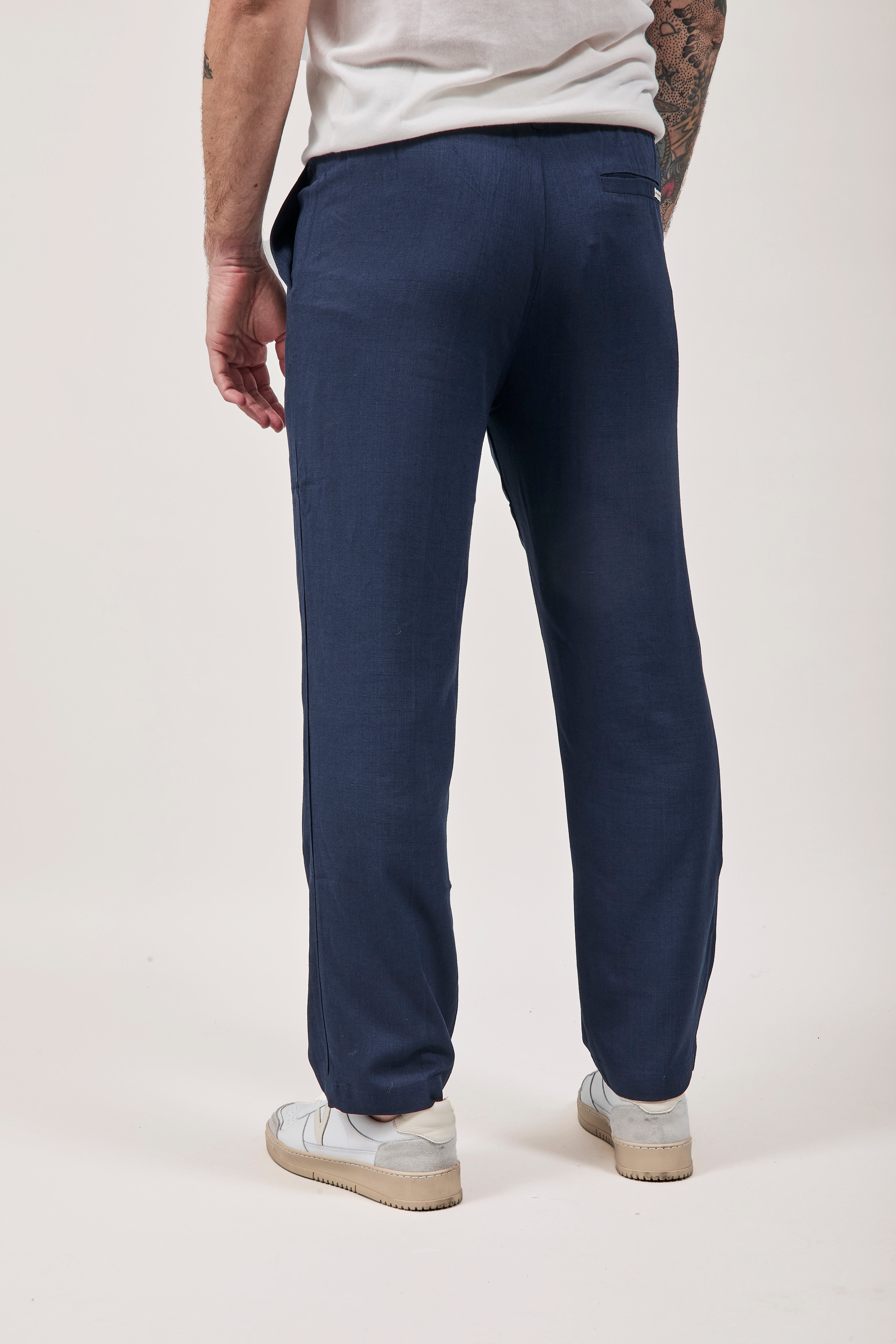 Pantalaccio Why Not Brand Lino Blu PL93
