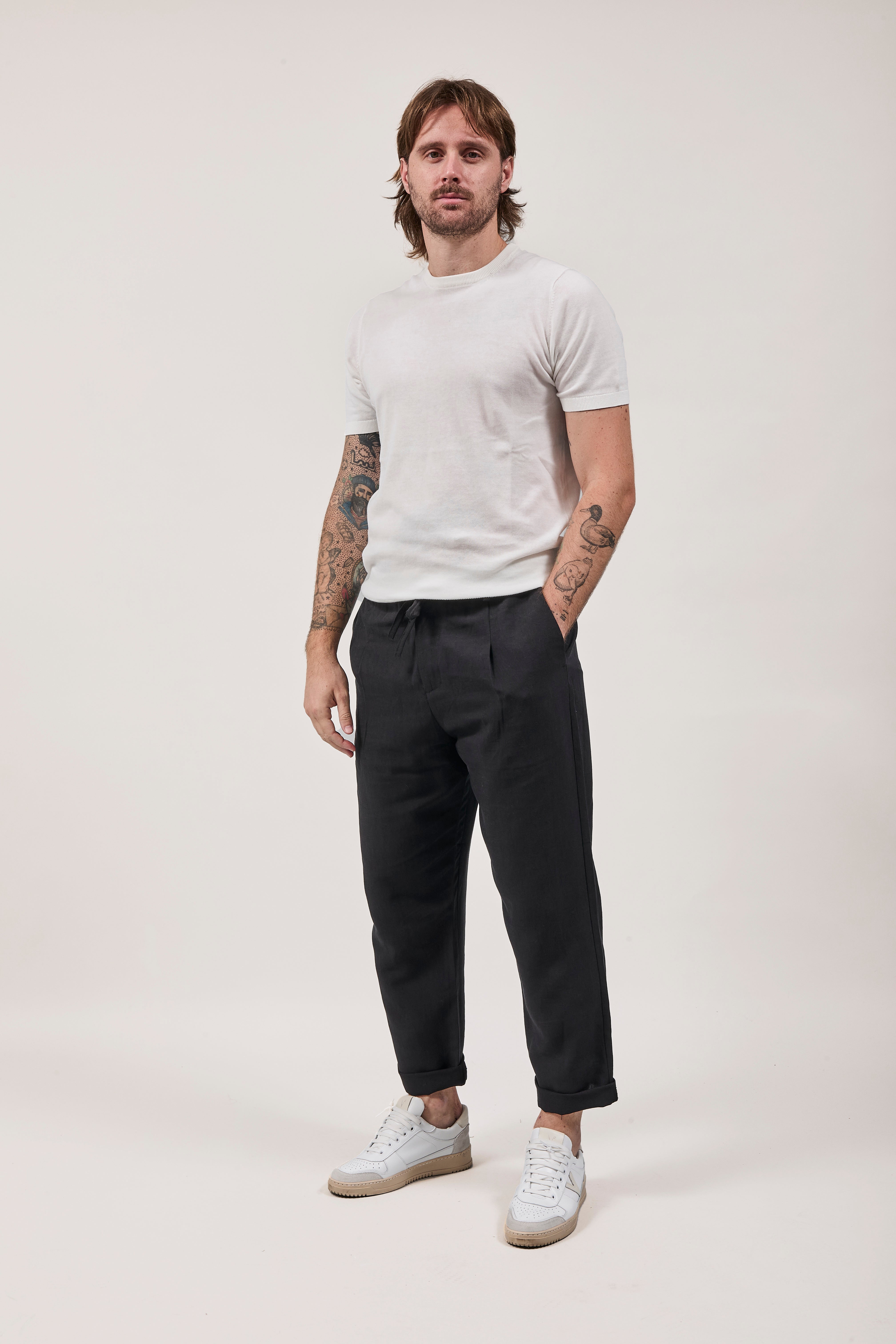 Pantalaccio Lino Berna 1419 Nero