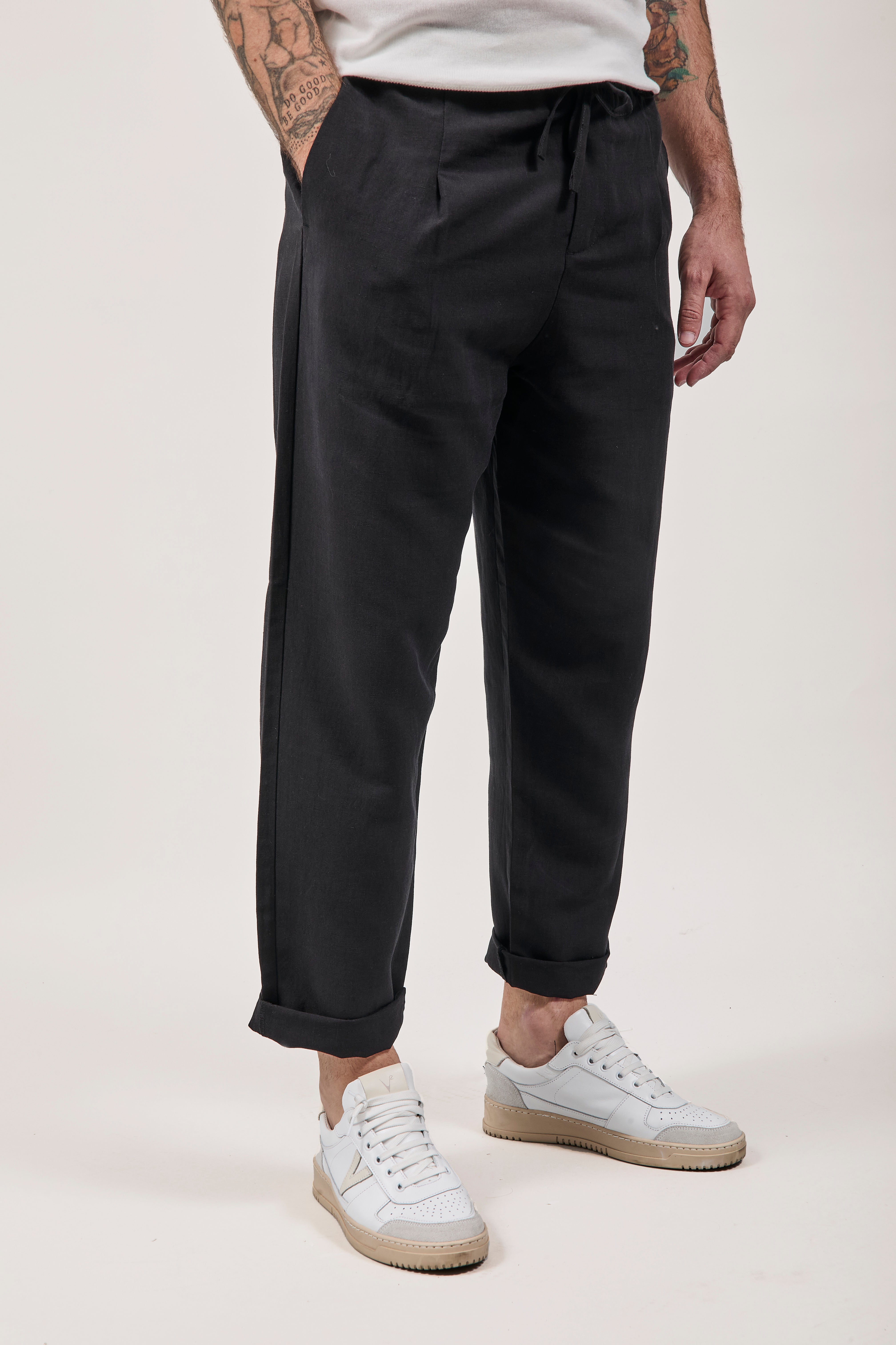 Pantalaccio Lino Berna 1419 Nero