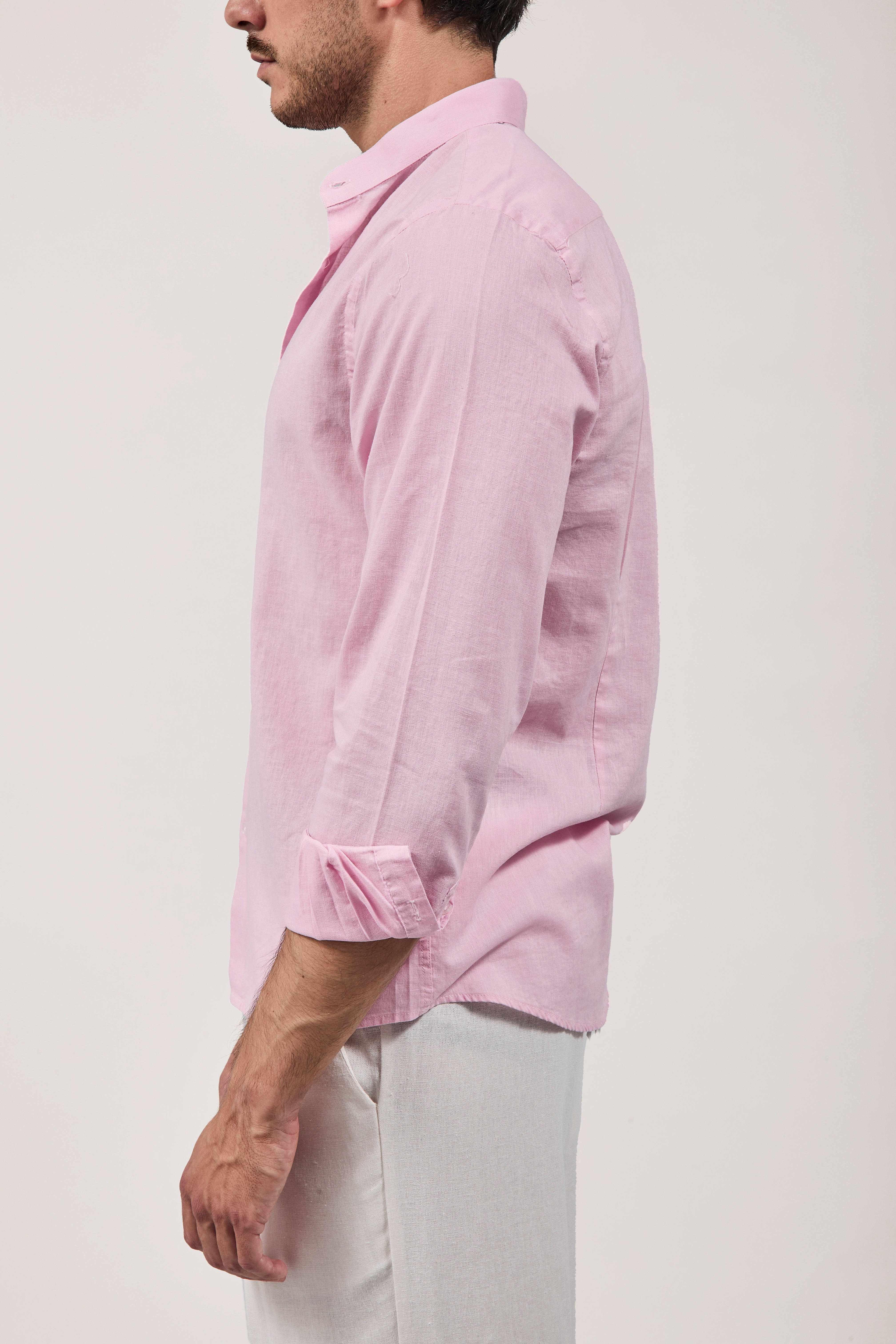 Camicia Why Not Brand Lino coreana Rosa