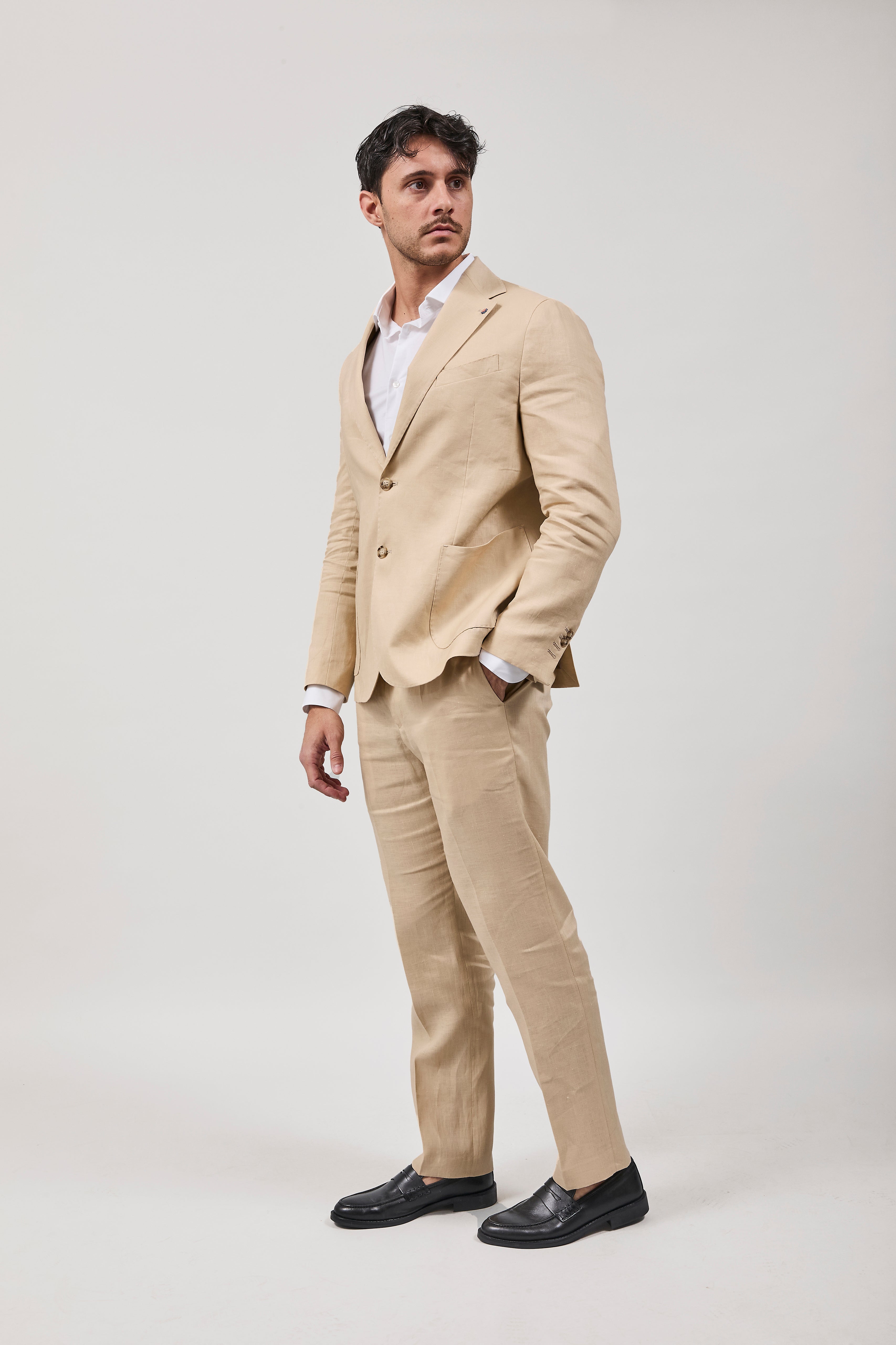 Abito Bharnaba Lino Sele Beige
