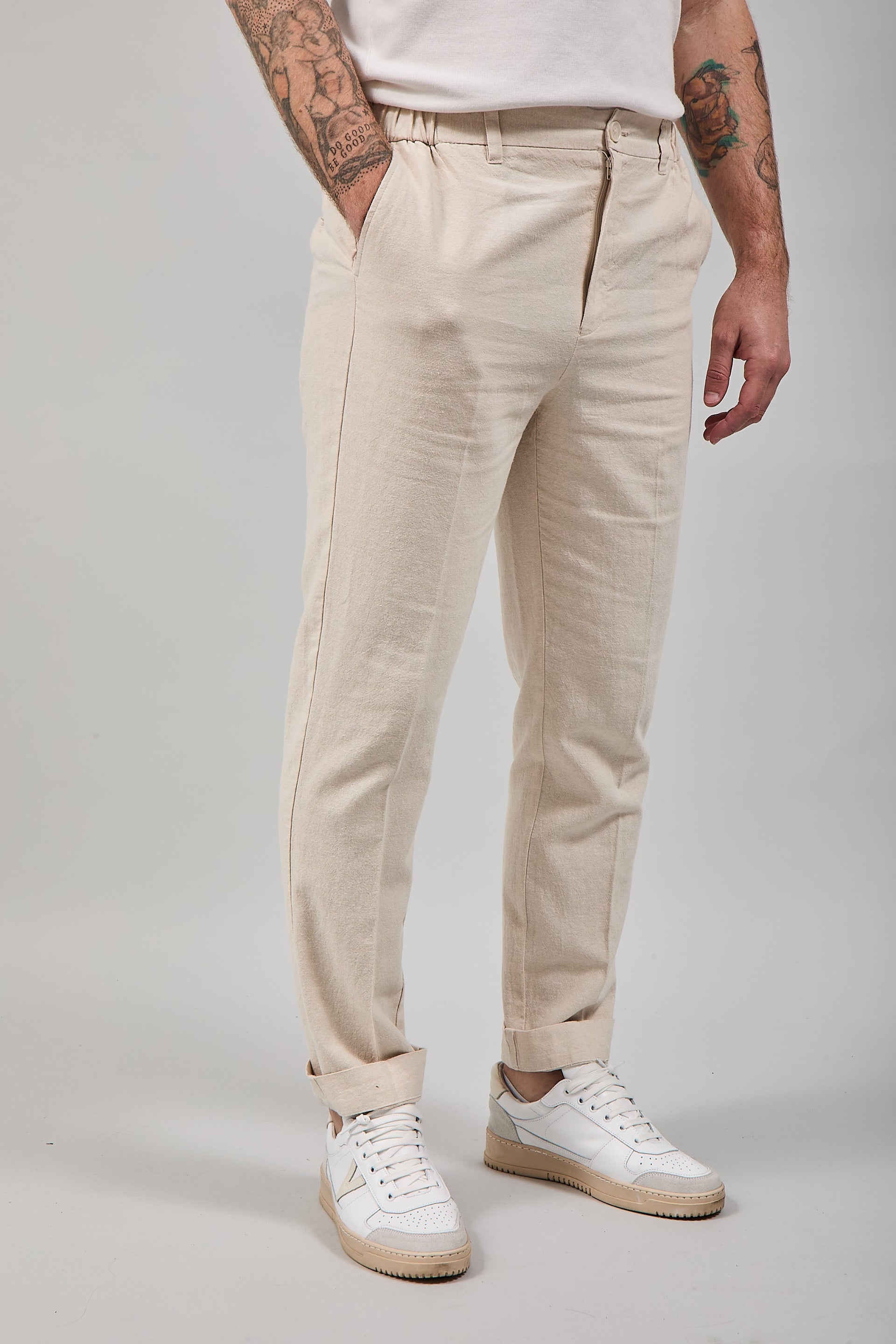 Pantalone Hamaki-ho Lino Beige 1839
