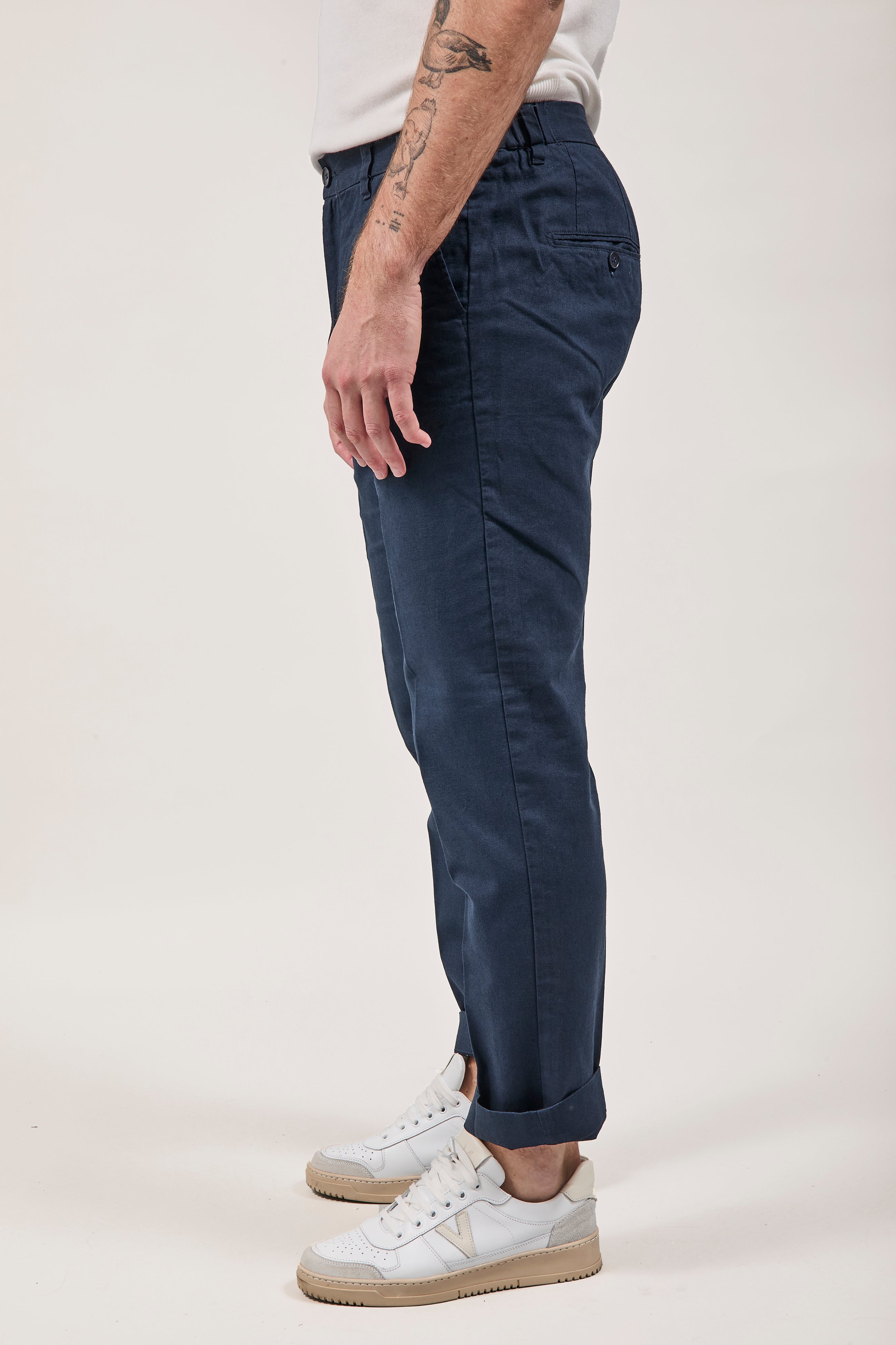 Pantalone Hamaki-ho Lino Blu 1839