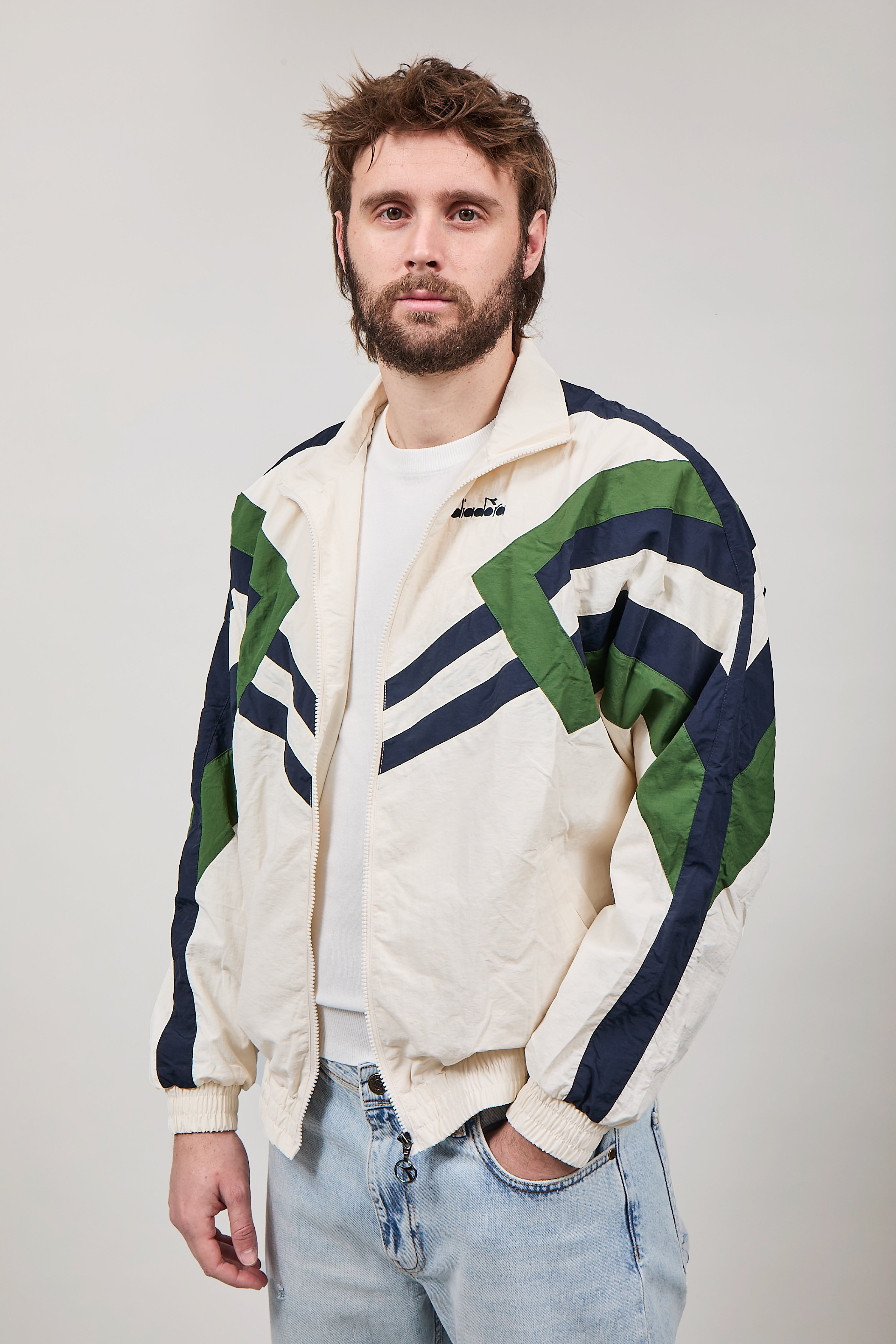 Track Jacket Diadora legacy Bianco