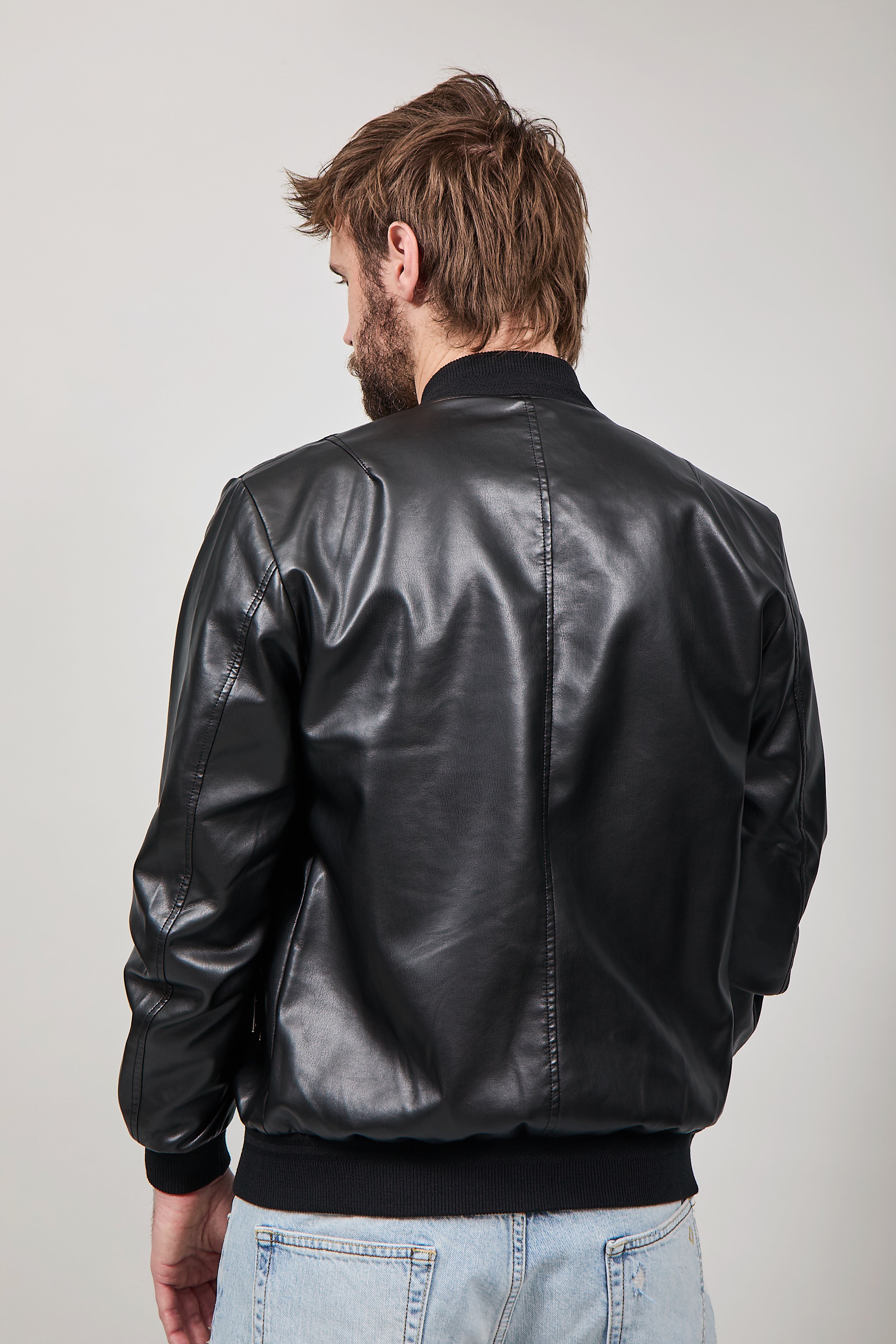 Bomber ecopelle Gianni Lupo 9371 Nero