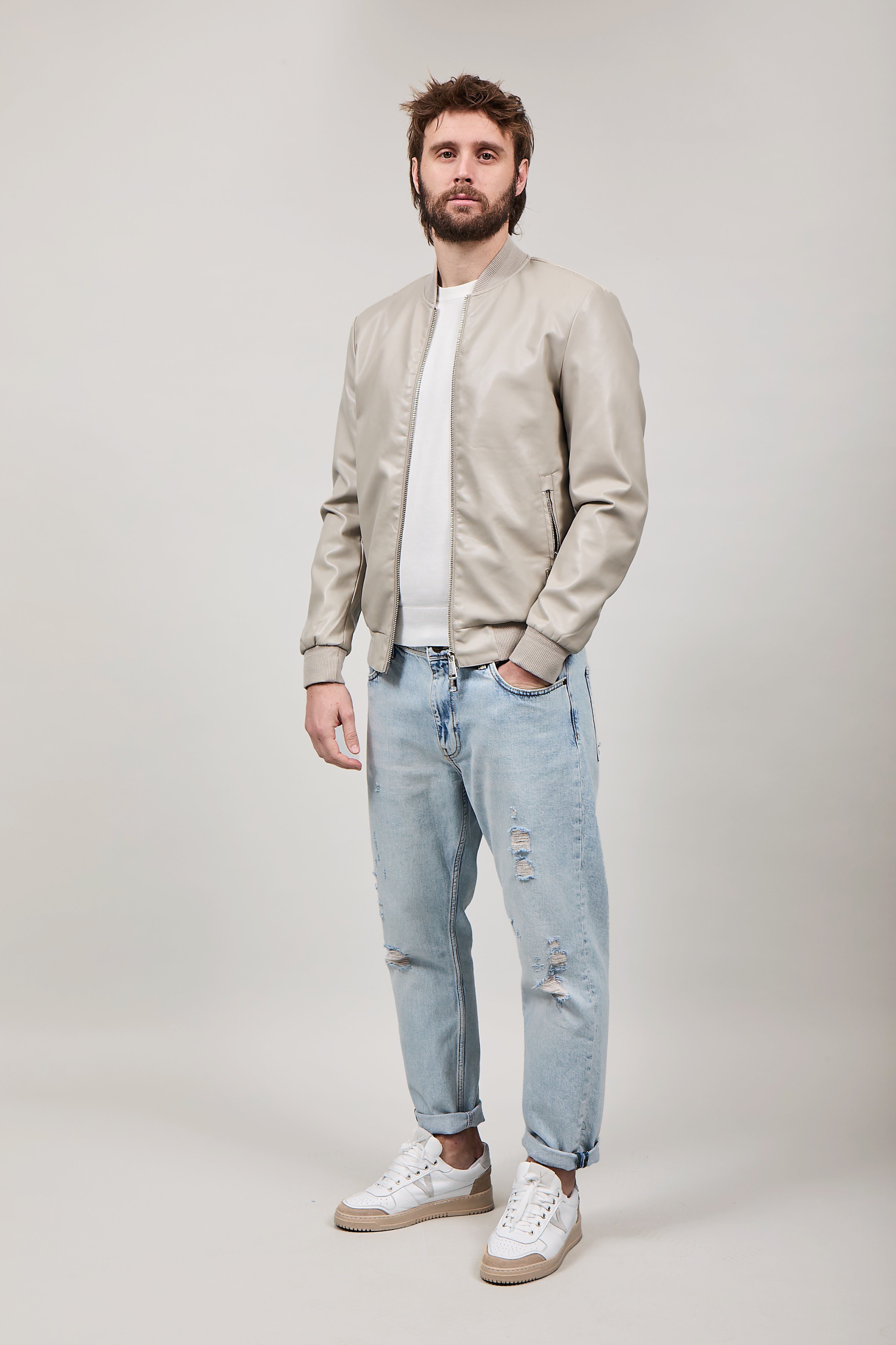 Bomber ecopelle Gianni Lupo 9371 Beige