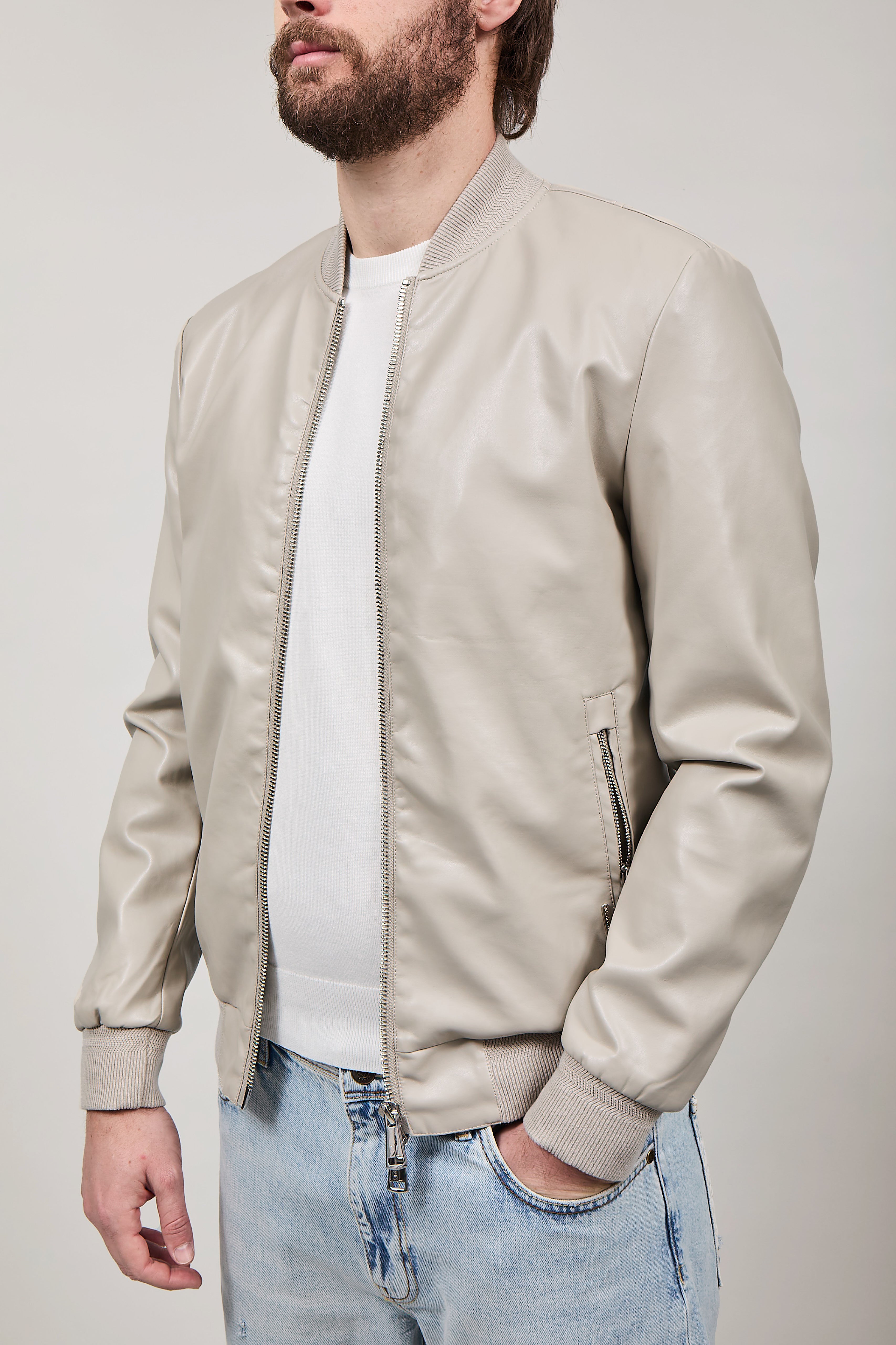 Bomber ecopelle Gianni Lupo 9371 Beige