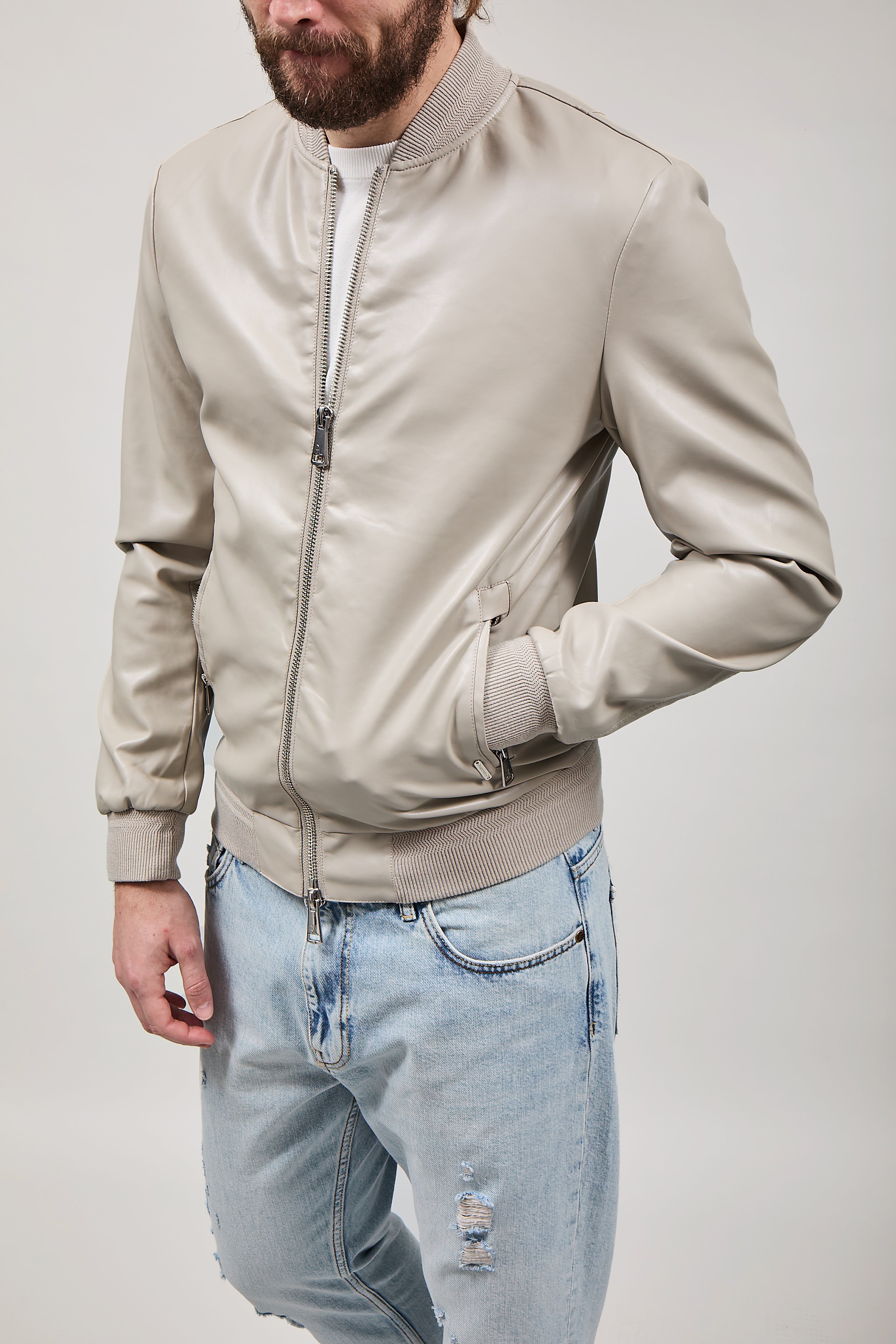 Bomber ecopelle Gianni Lupo 9371 Beige