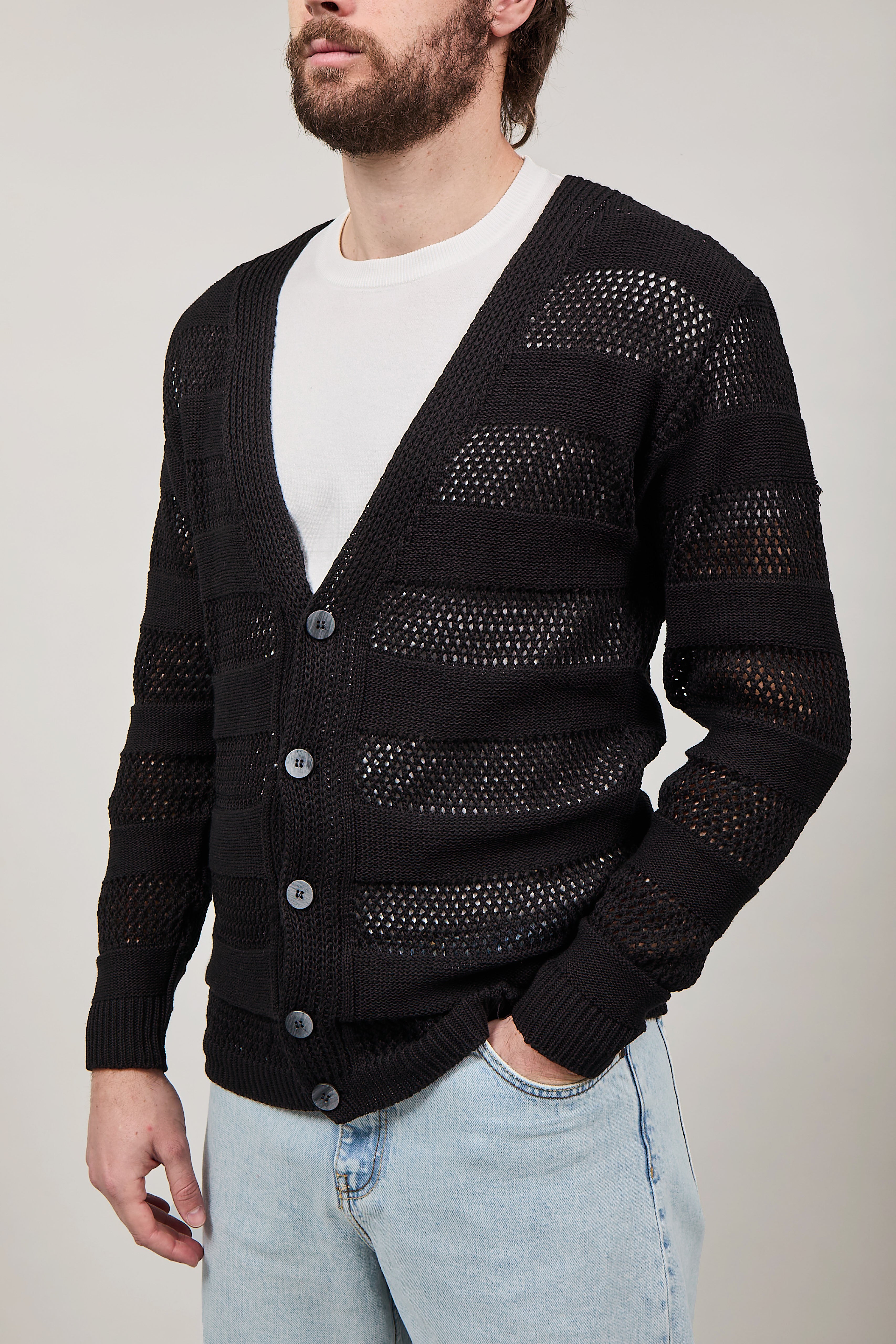 Cardigan Imperial Traforato Nero 024