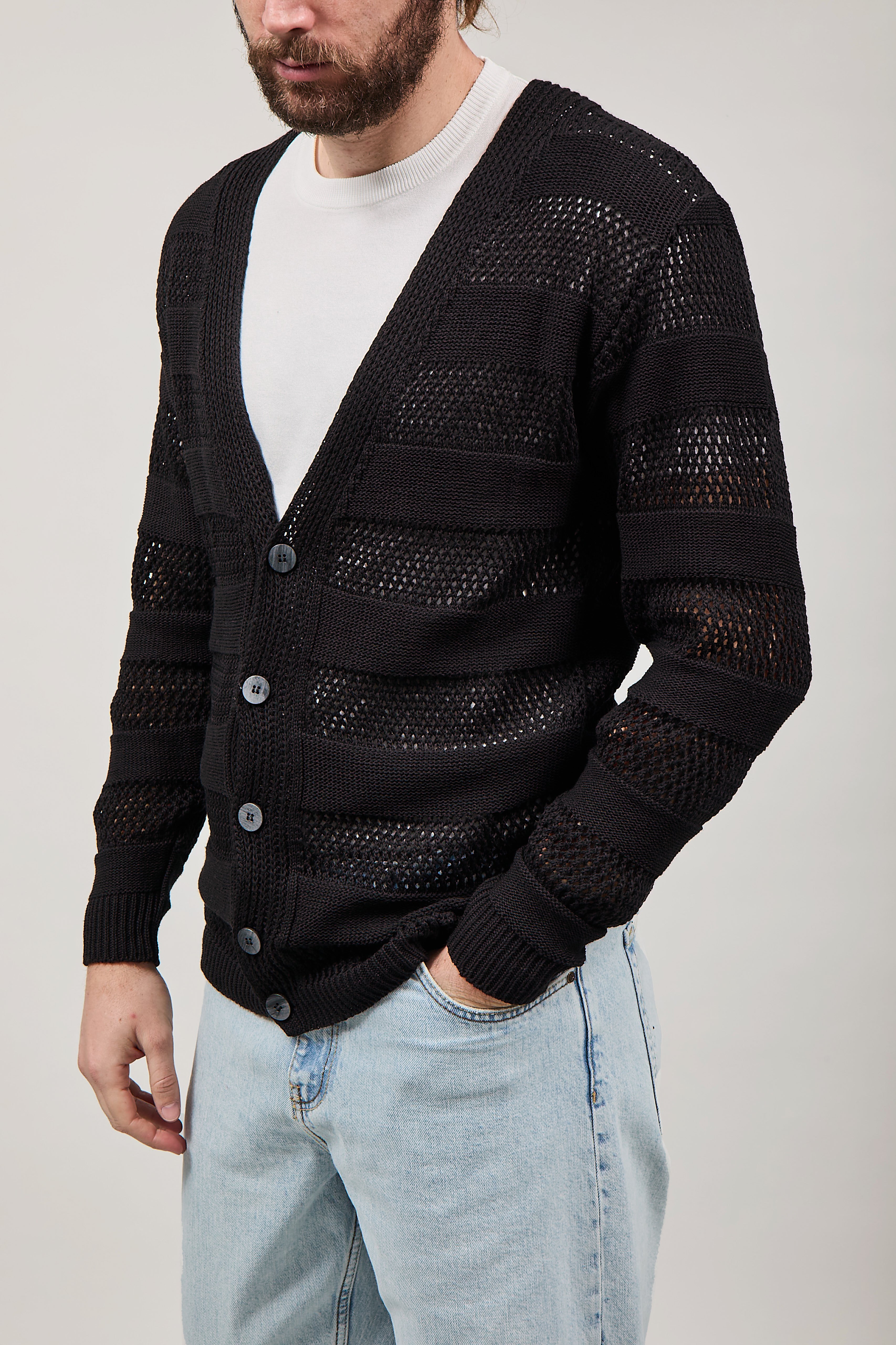 Cardigan Imperial Traforato Nero 024