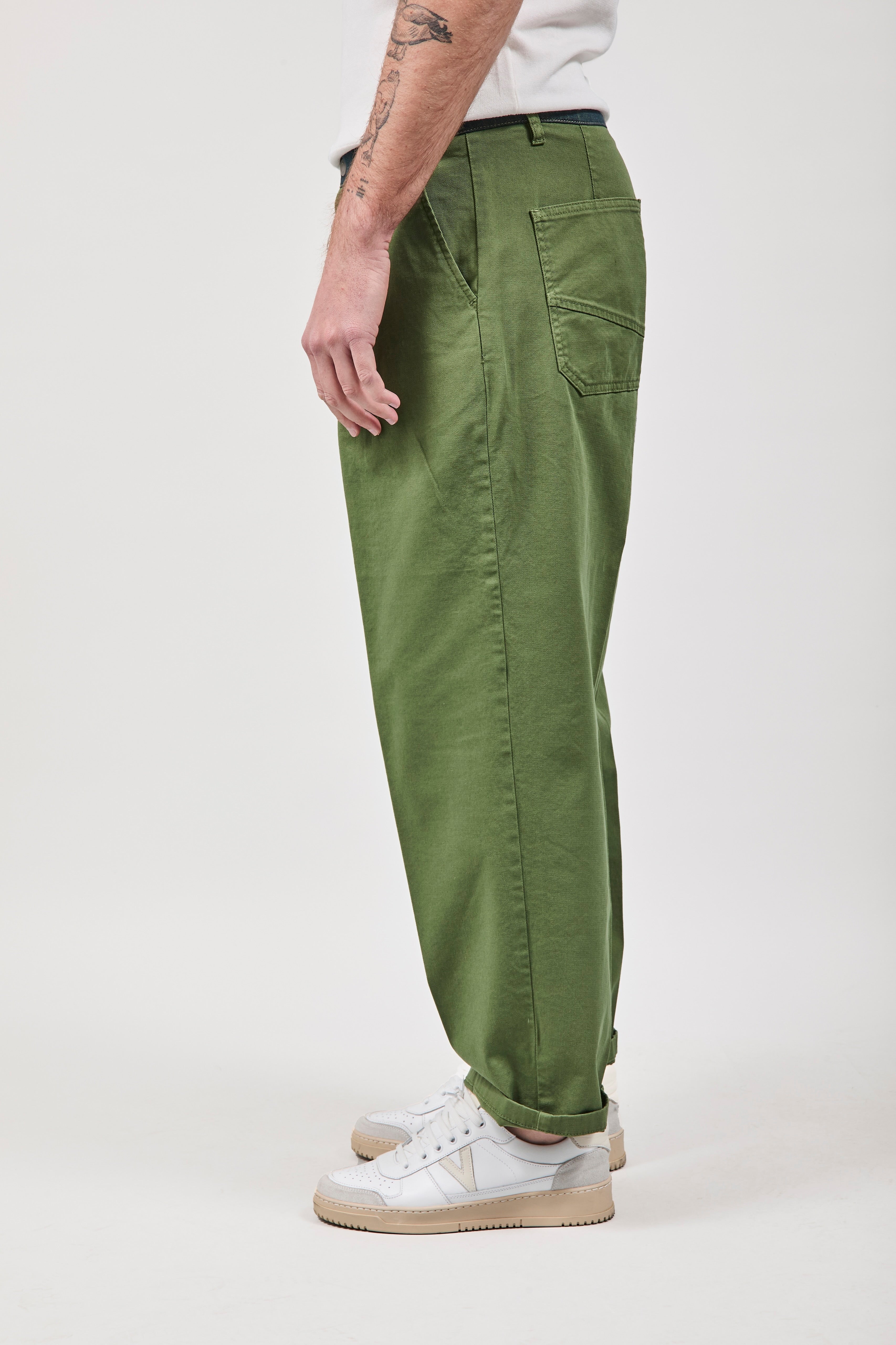 Pantalone cinta denim Berna Verde scuro