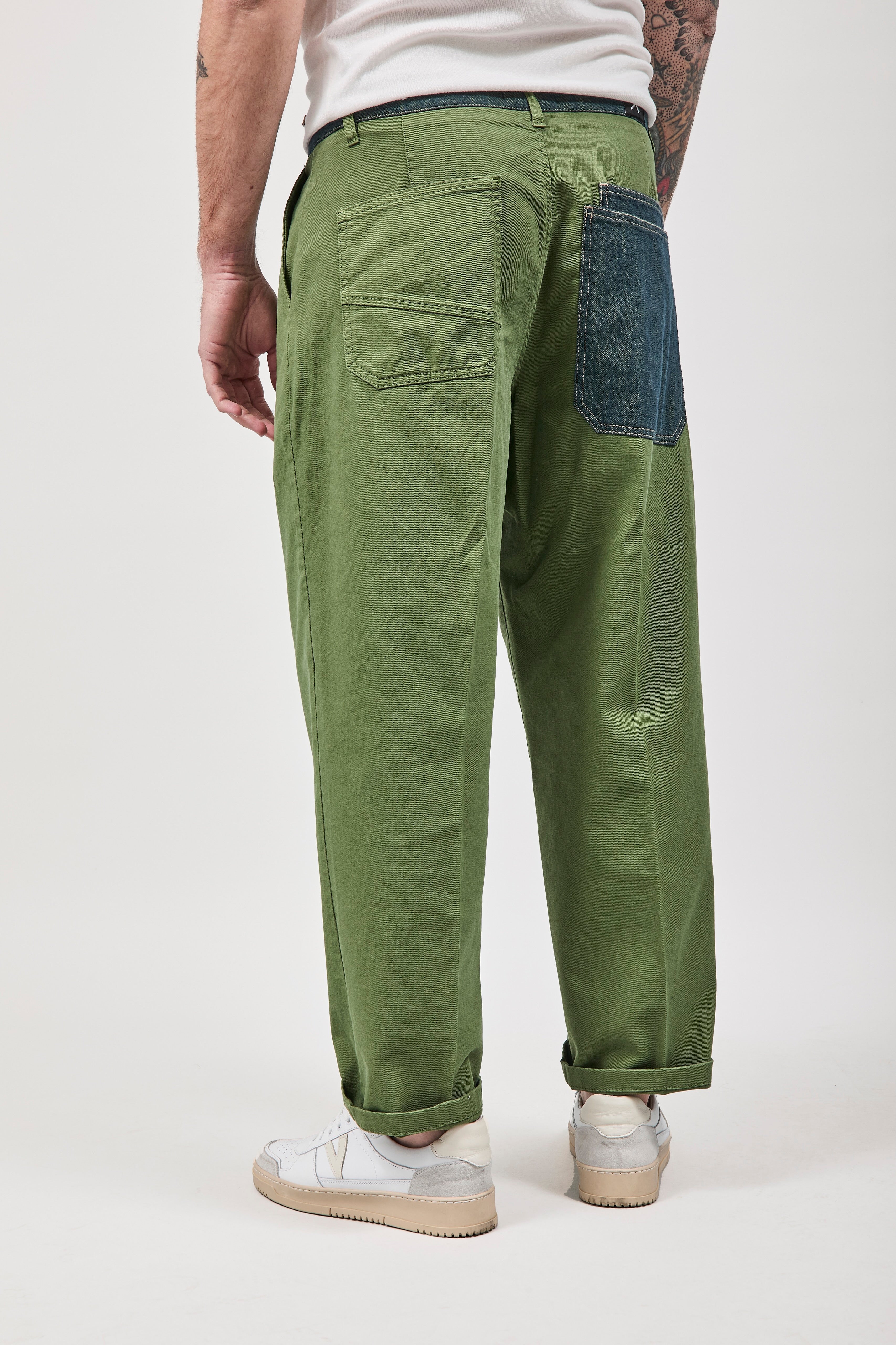 Pantalone cinta denim Berna Verde scuro