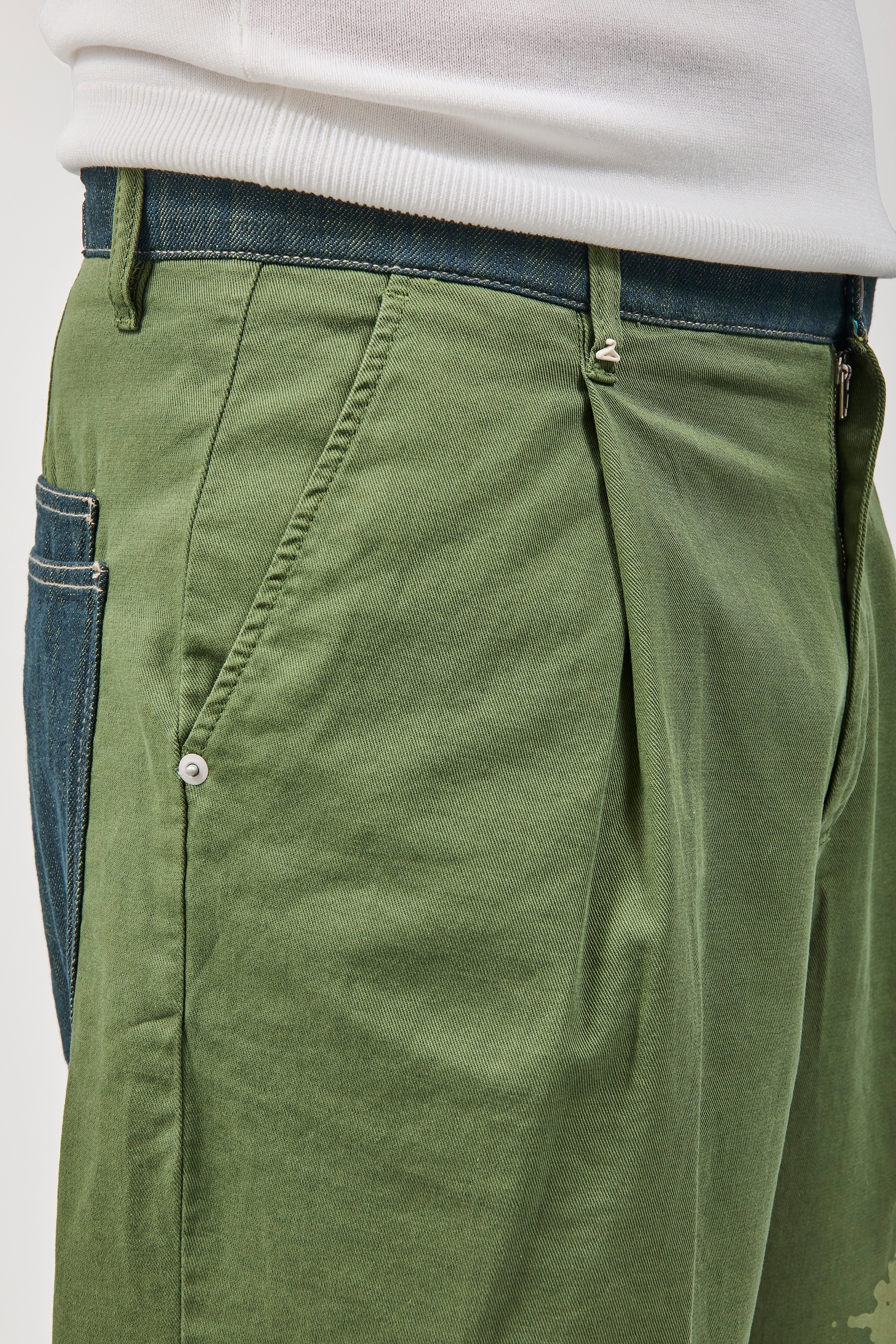 Pantalone cinta denim Berna Verde scuro